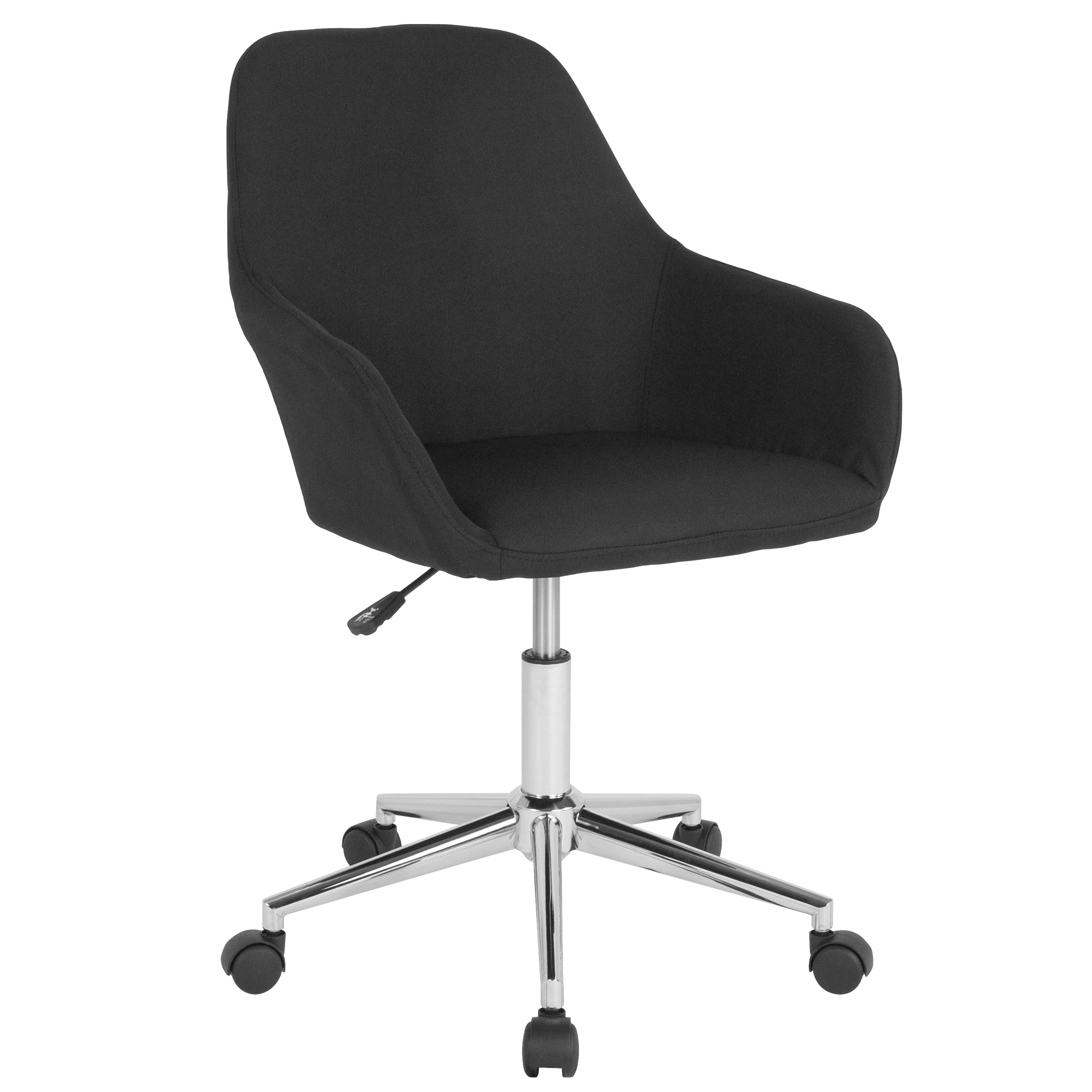 Flash Furniture 889142336686 Cortana Black Fabric Contemporary Adjustable Height Swivel Fabric Task Chair