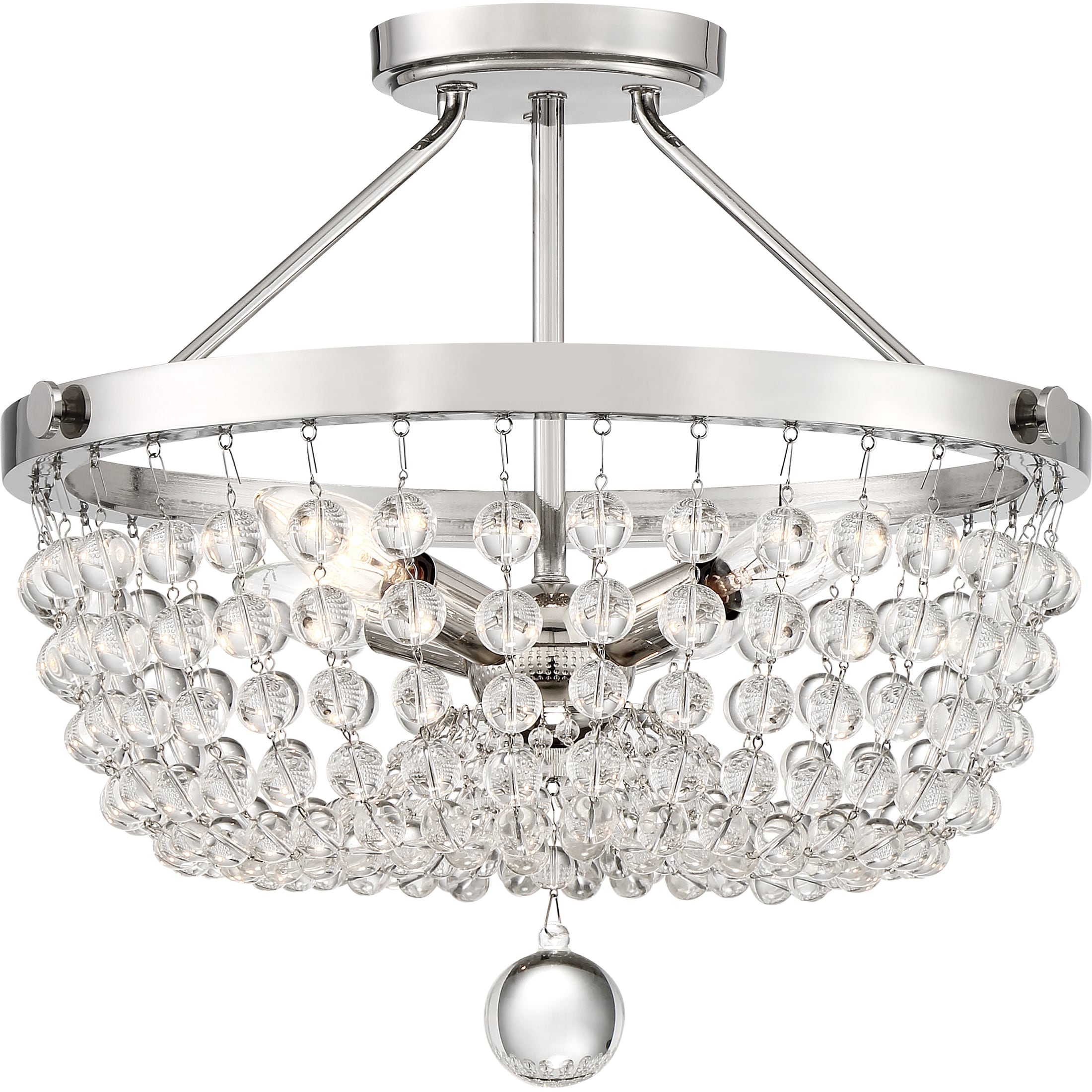 Quoizel TRA1716PK Teresa 4-Light 16-in Nickel Semi mount light