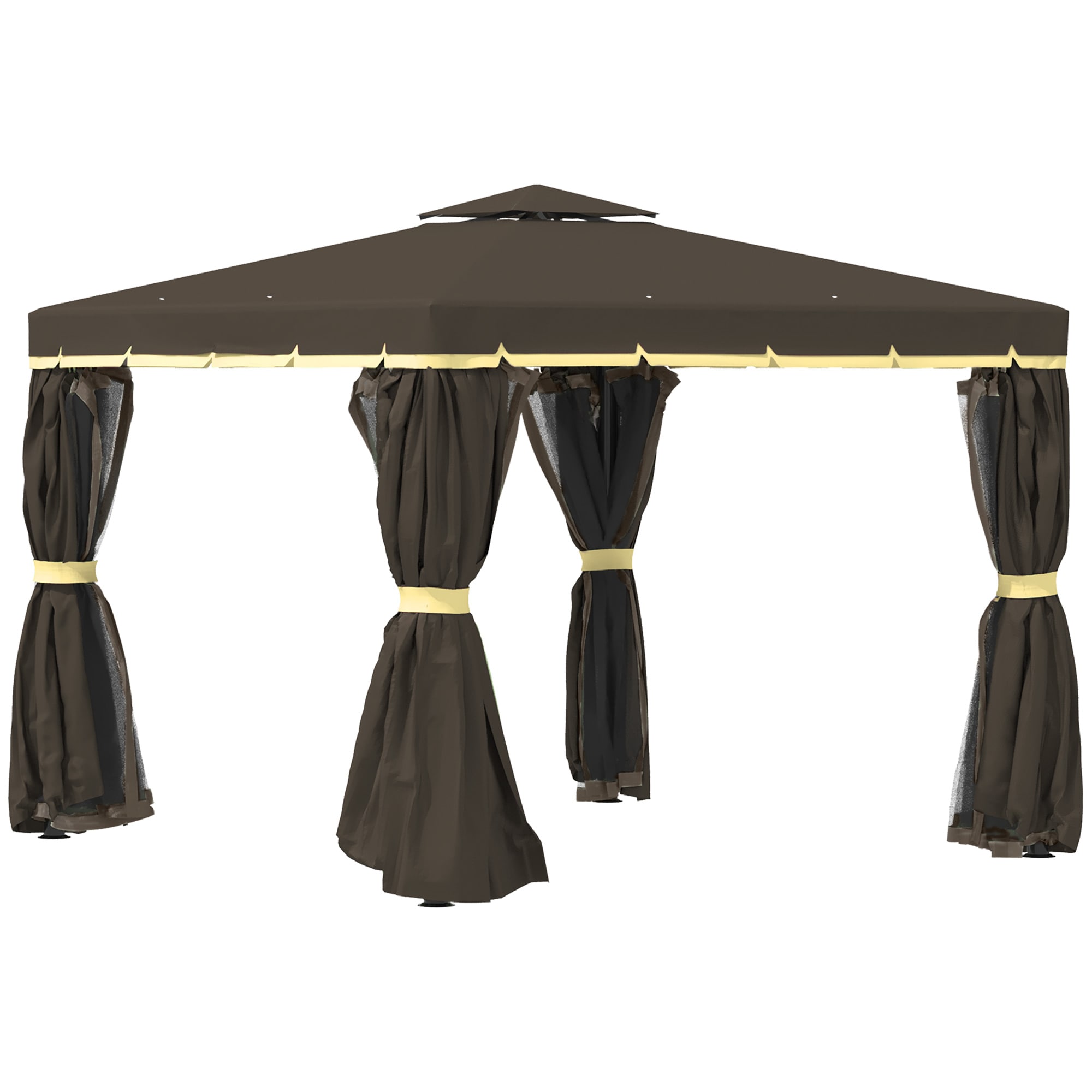 Forclover CHM-S00039 10-ft x 10-ft Coffee Square Pop-up Gazebo with Soft top Roof