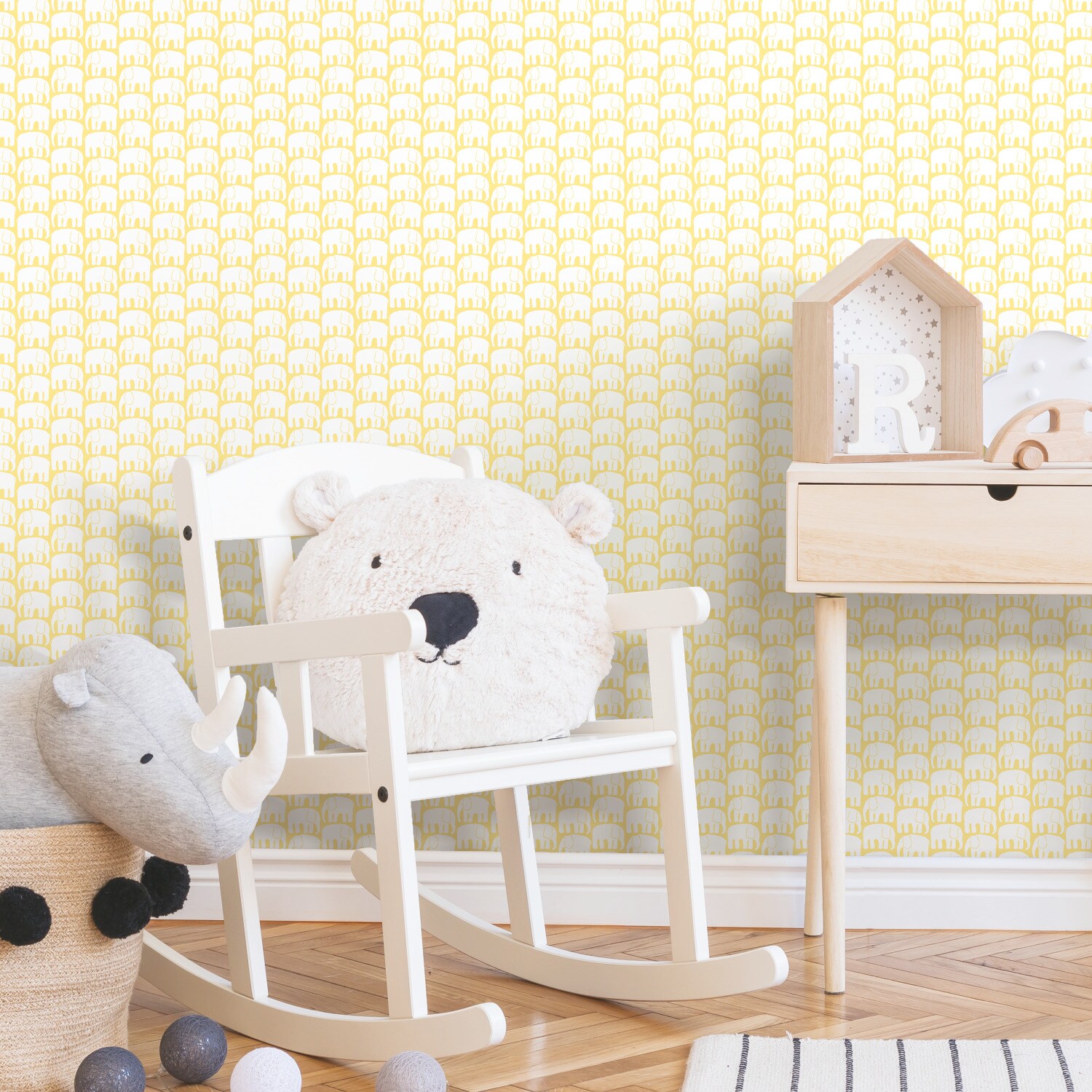 RoomMates RMK11528RL 28.29-Sq. Feet Yellow Vinyl Novelty Self-adhesive Peel and Stick Wallpaper