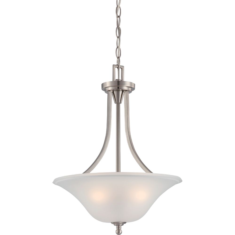 3-Light Brushed Nickel Transitional Bowl Hanging Pendant Light at Lowes.com