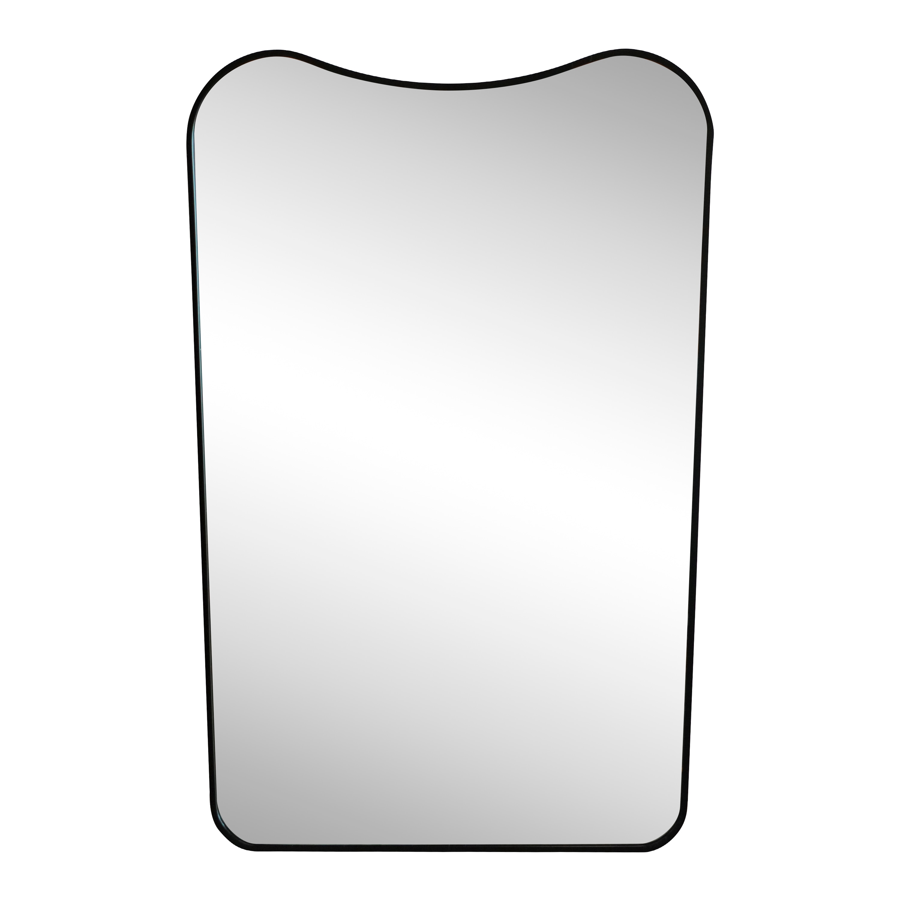 JONATHAN  Y Alfie 24-in. W x 36-in. H Large Irregular Metal Framed Wall Mounted Mirror with Flat Bottom - Black