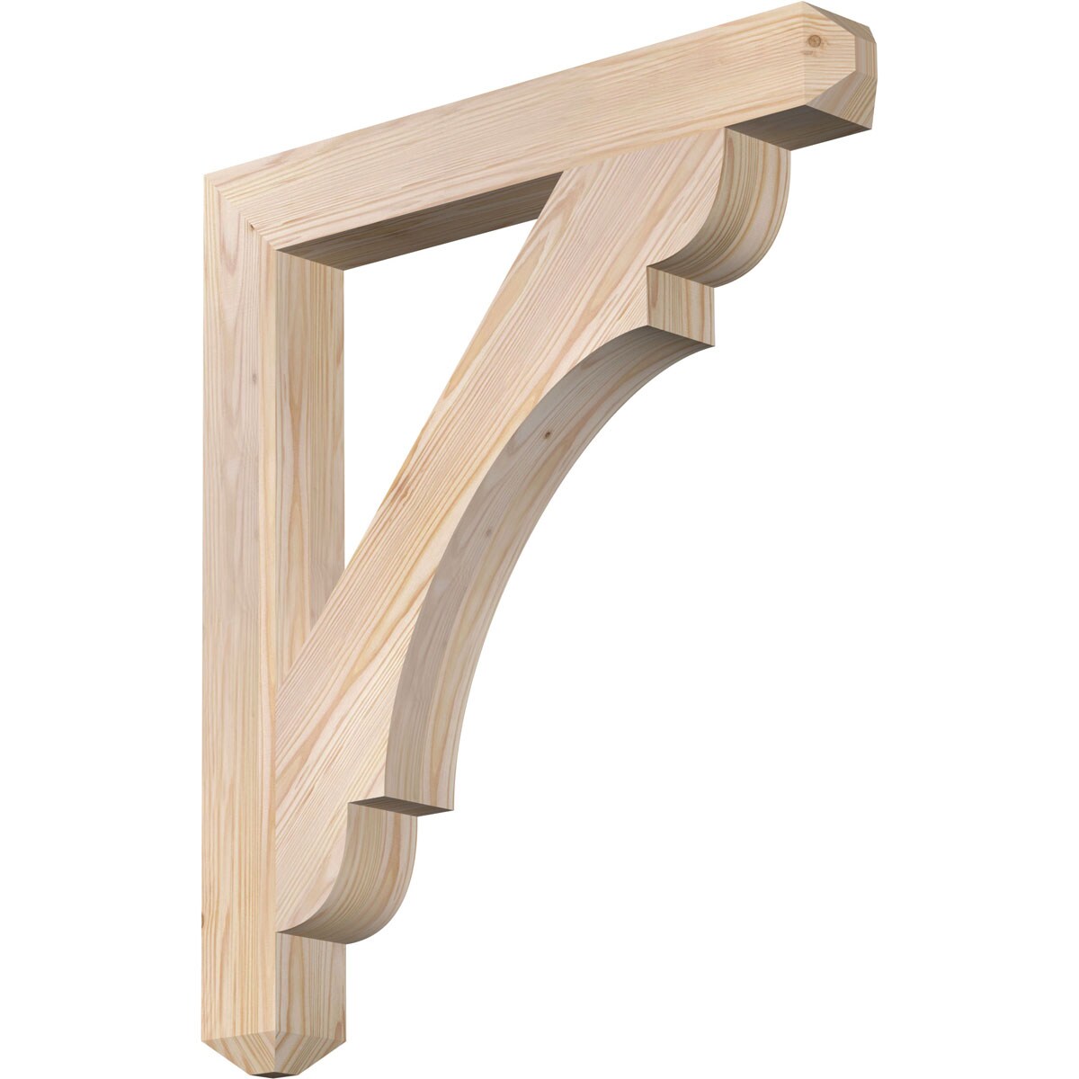 Ekena Millwork BKT04X28X32OLY04SDF Olympic craftsman smooth 3-1/2-in x 28-in x 32-in Douglas fir Brown Wood Standard bracket