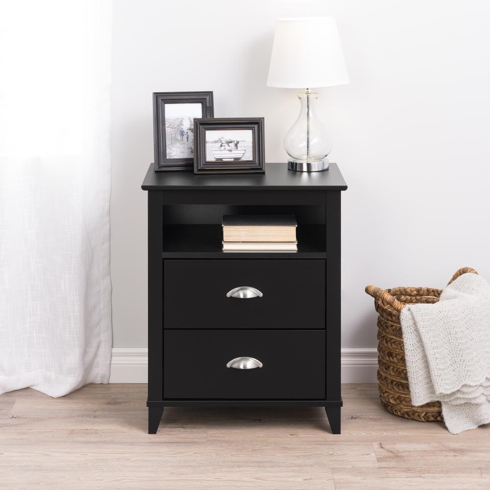 Prepac black sonoma 2 drawer deals nightstand