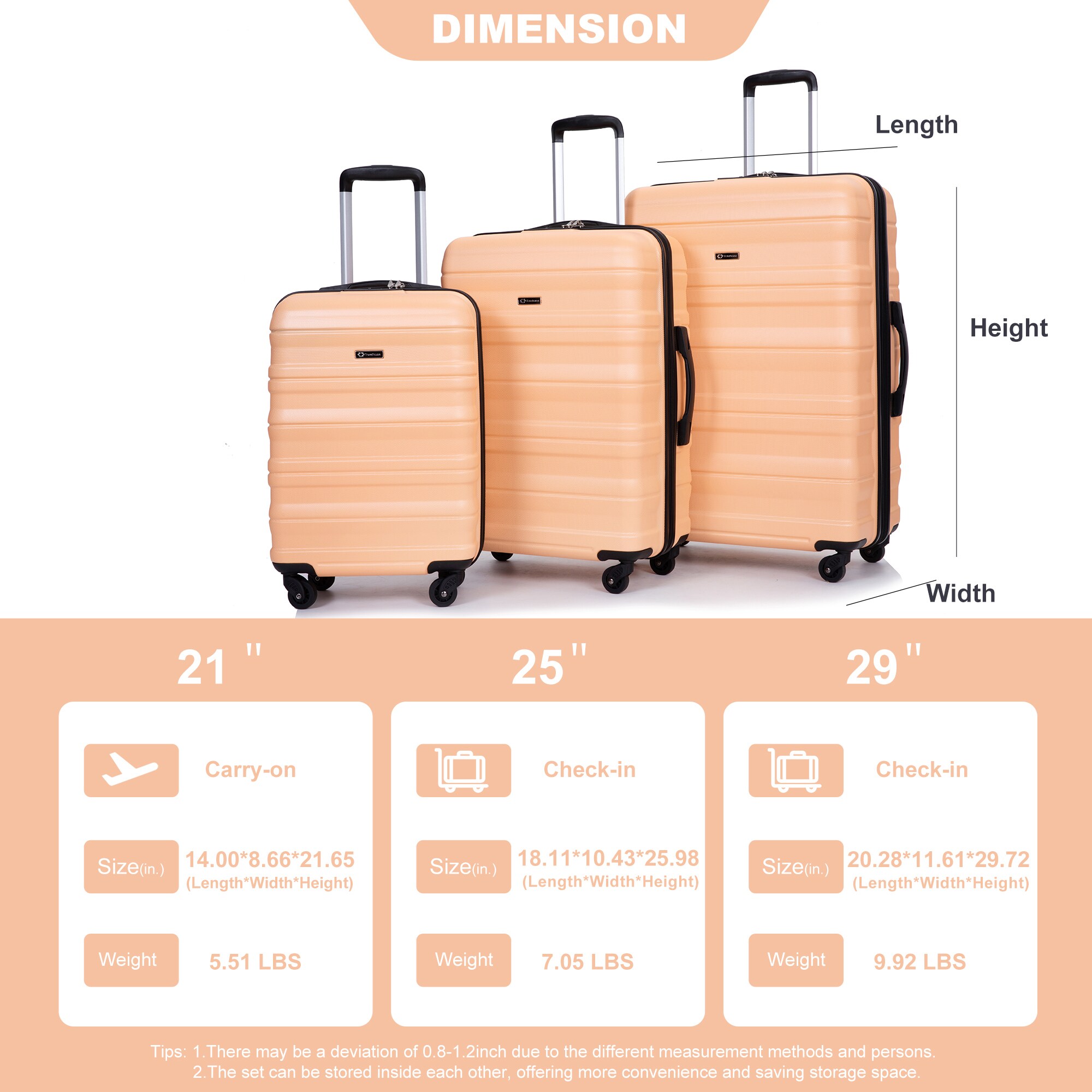SINOFURN SYD9400023OR Luggage-And-Luggage-Sets - View #12