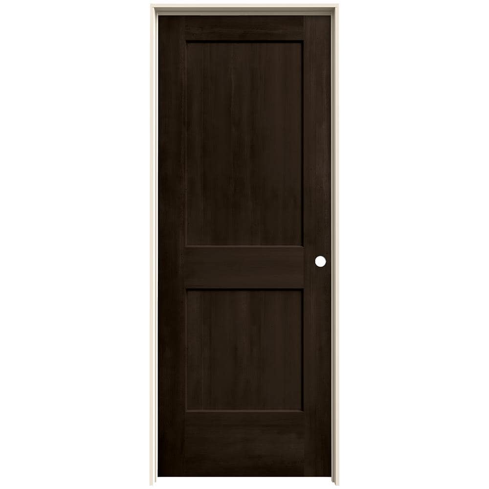 JELD-WEN 32-in x 80-in Espresso Hollow Core 2-panel Square Left Hand Smooth Stained Molded Composite Flat Jamb Single Prehung Interior Door in Brown -  LOWOLJW222200831