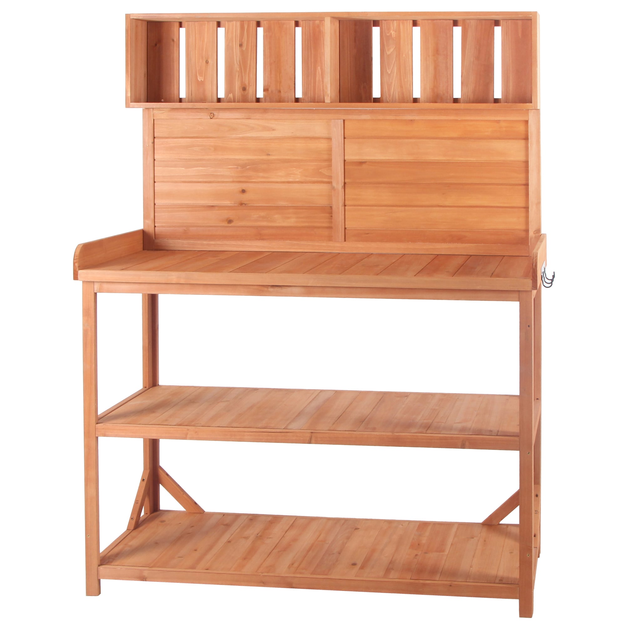 SINOFURN SYA010602BN 46.9-in x 65-in x 19.3-in Brown Potting Bench