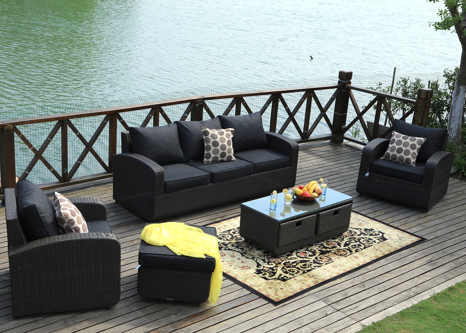 Direct Wicker DWS1515-BL Patio-Conversation-Sets - View #2
