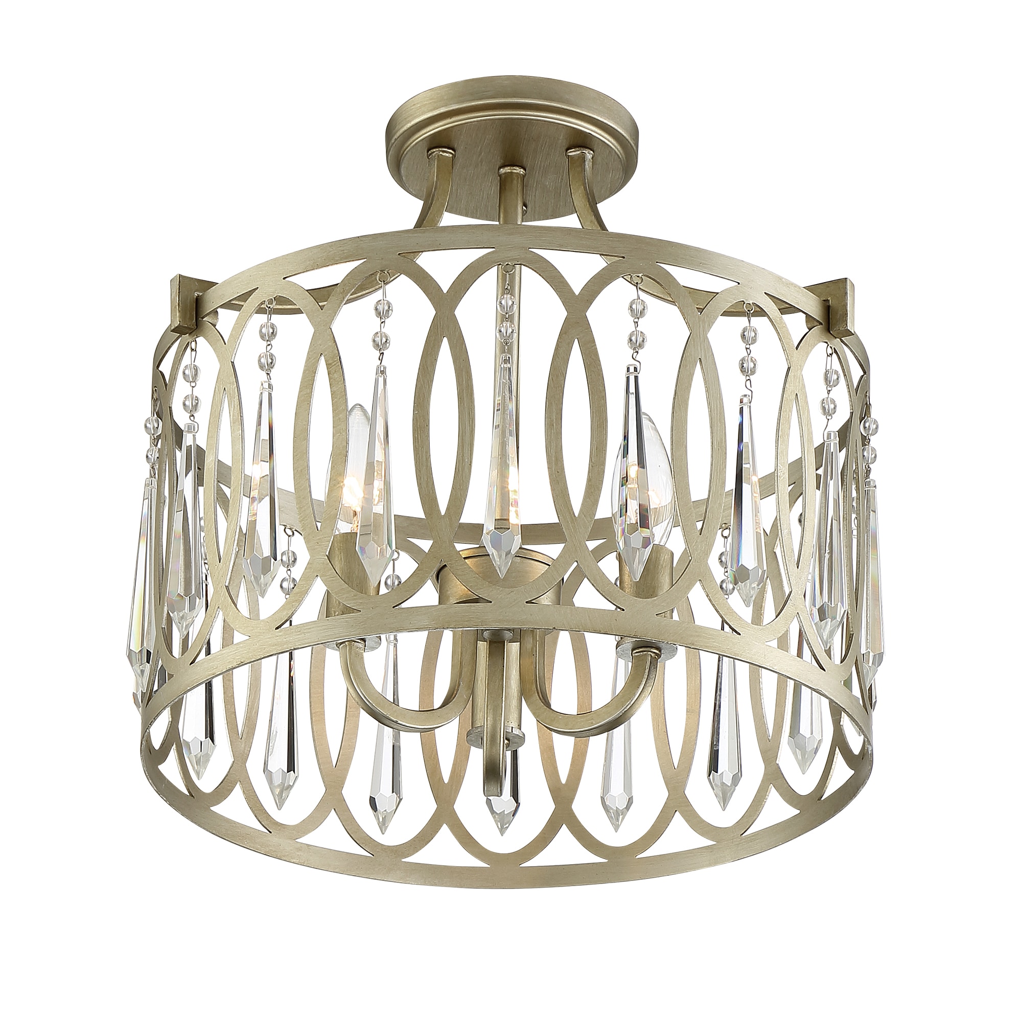 Designers Fountain 94411-SG Hutton 1-Light 14.75-in Sterling Gold Semi-Flush mount light