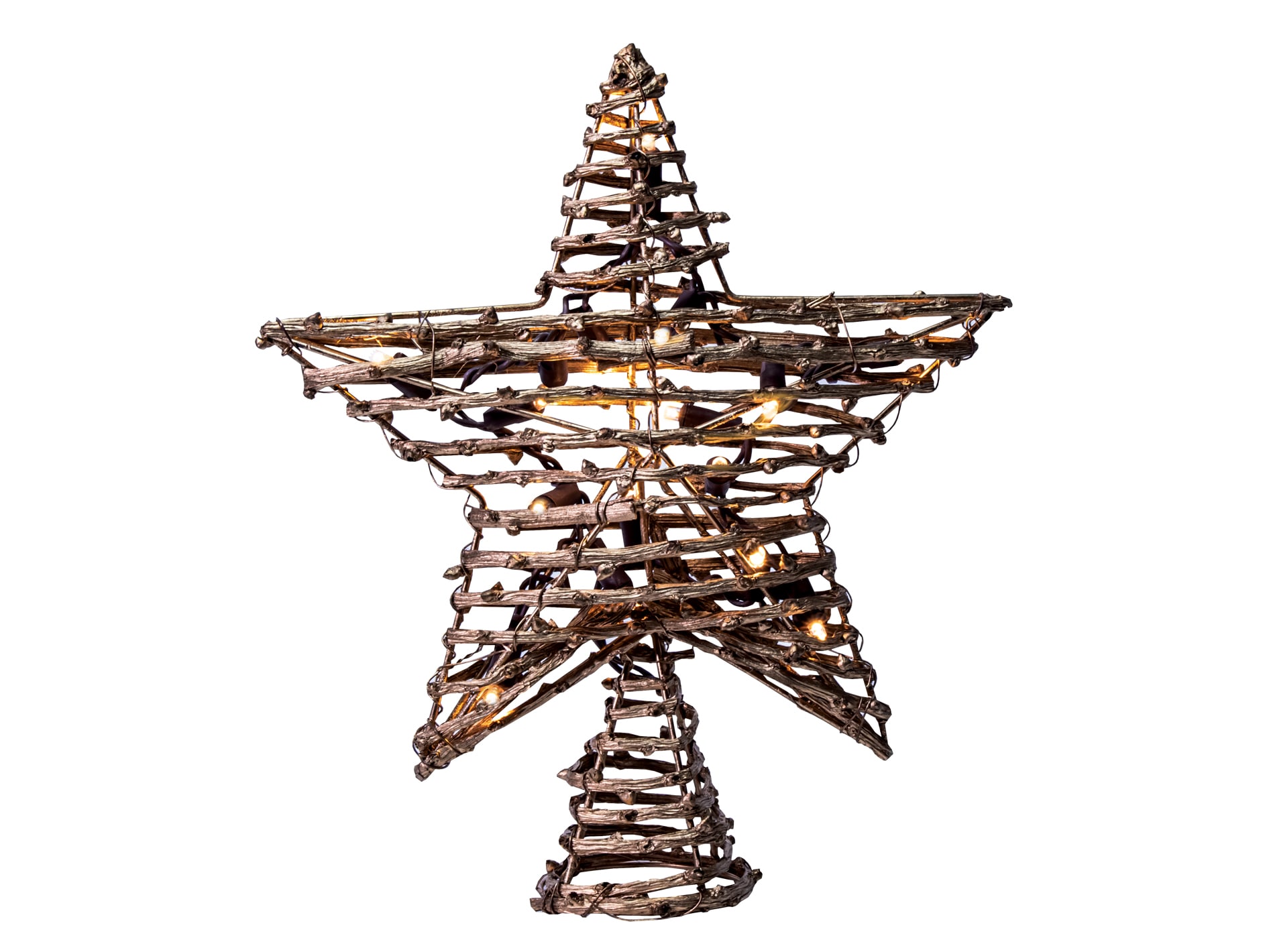 ORNATIVITY Jewel Star Tree Topper - Gold Glitter Sparkling Metal