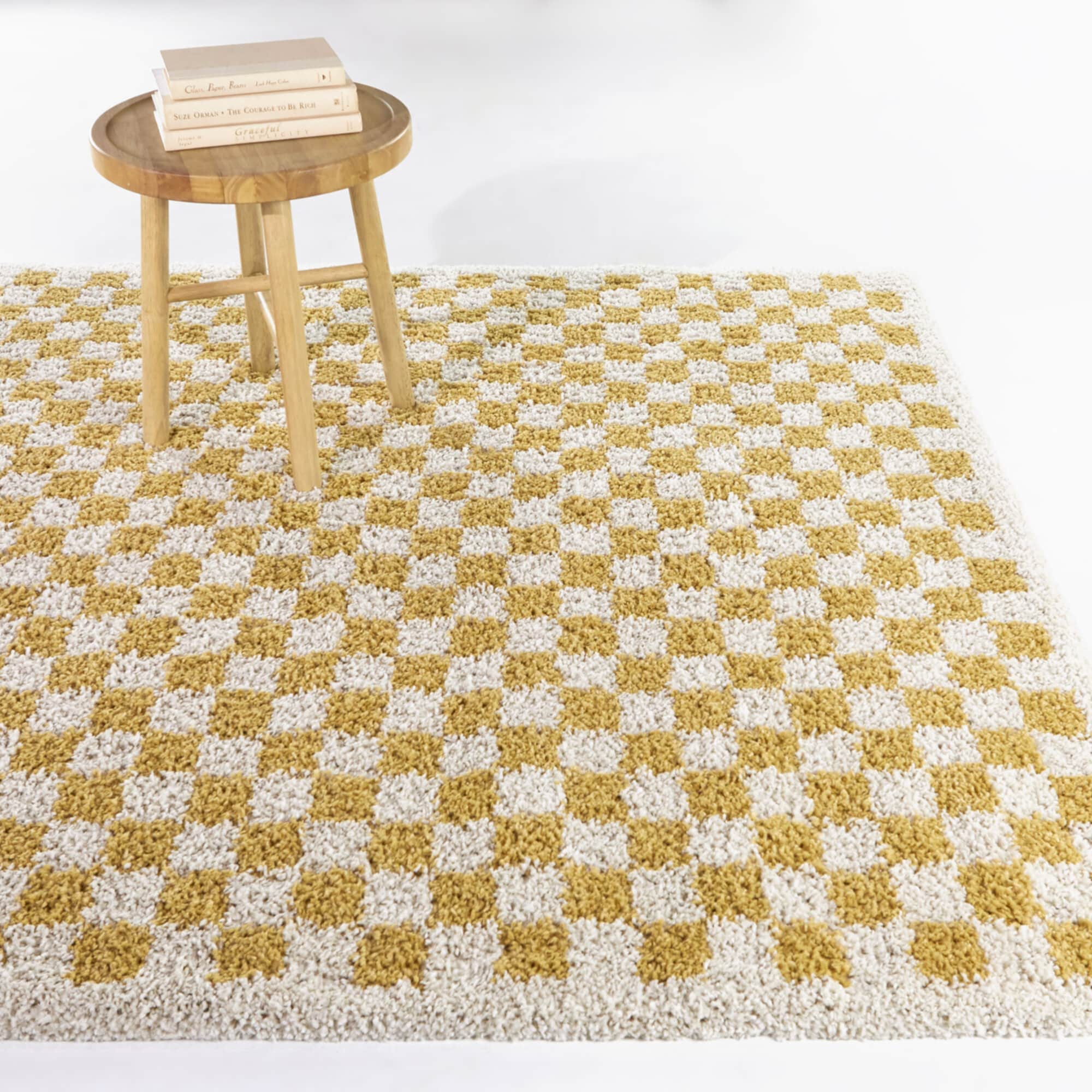 Balta 3111233 5 x 7 (ft) Loomed Polypropylene Mustard Rectangular Indoor Geometric Mid-Century Modern Area rug