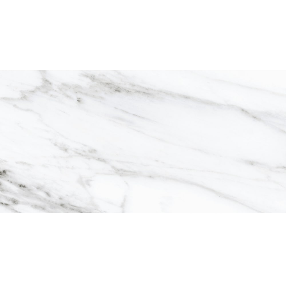 The Tile Life Belus White 24 In X 48 In Glossy Porcelain Marble Look