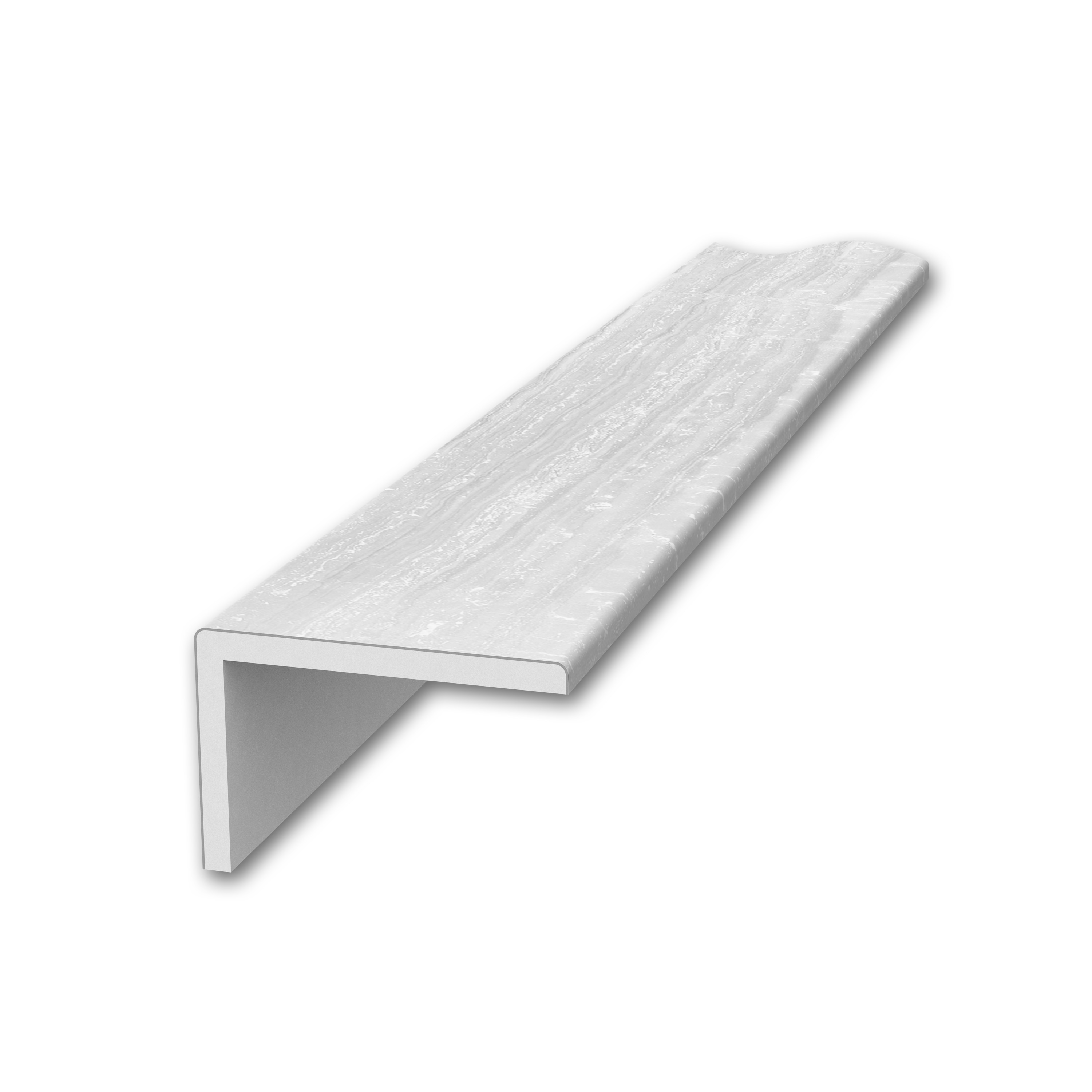 FlexStone FLXSG3296SS 3 in. x 96 in. Remodel Trim with 2 in. Lip in Silver Strata