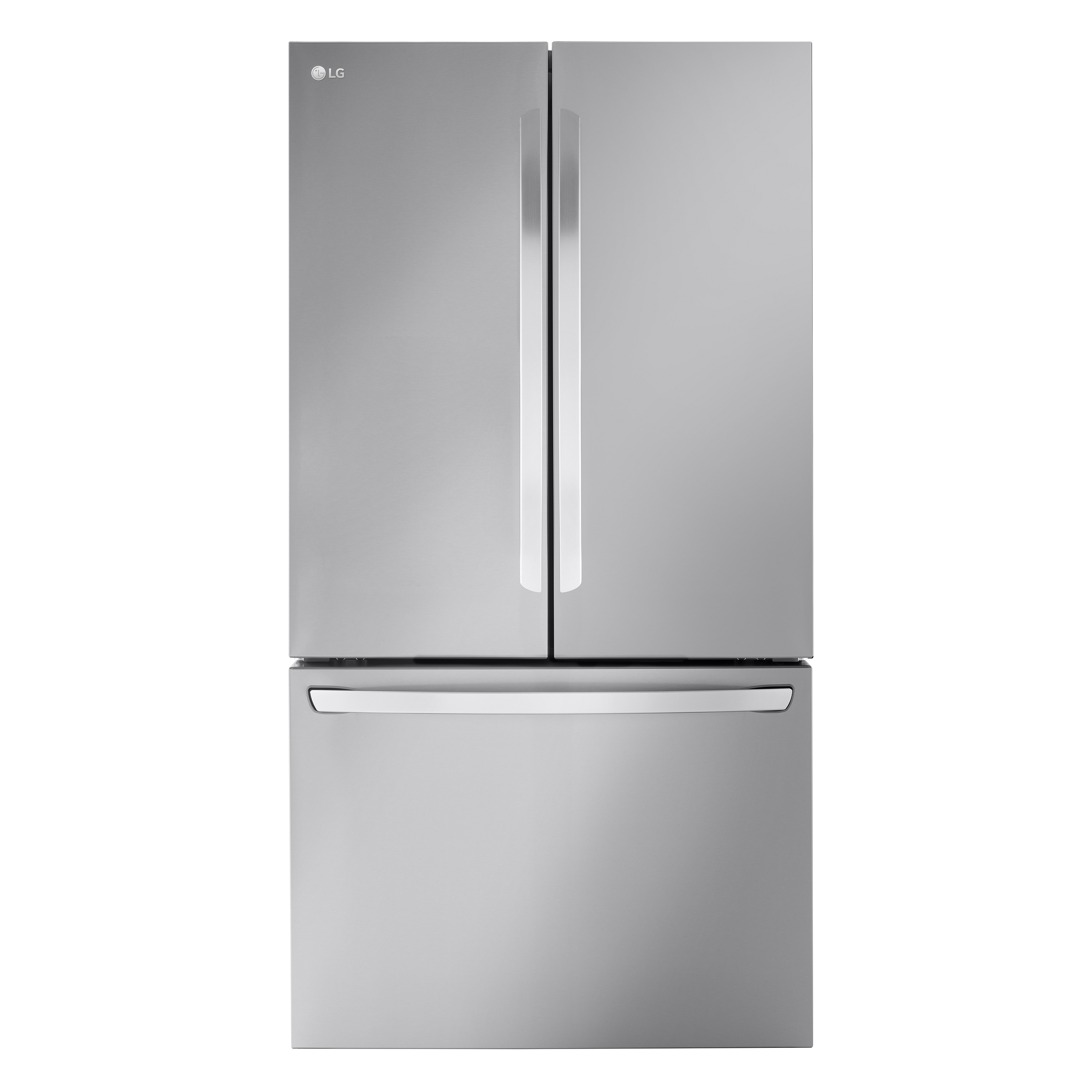 LG Counter-depth MAX 26.5-cu ft Smart French Door Refrigerator with Ice Maker and Water dispenser (Stainless Steel) ENERGY STAR