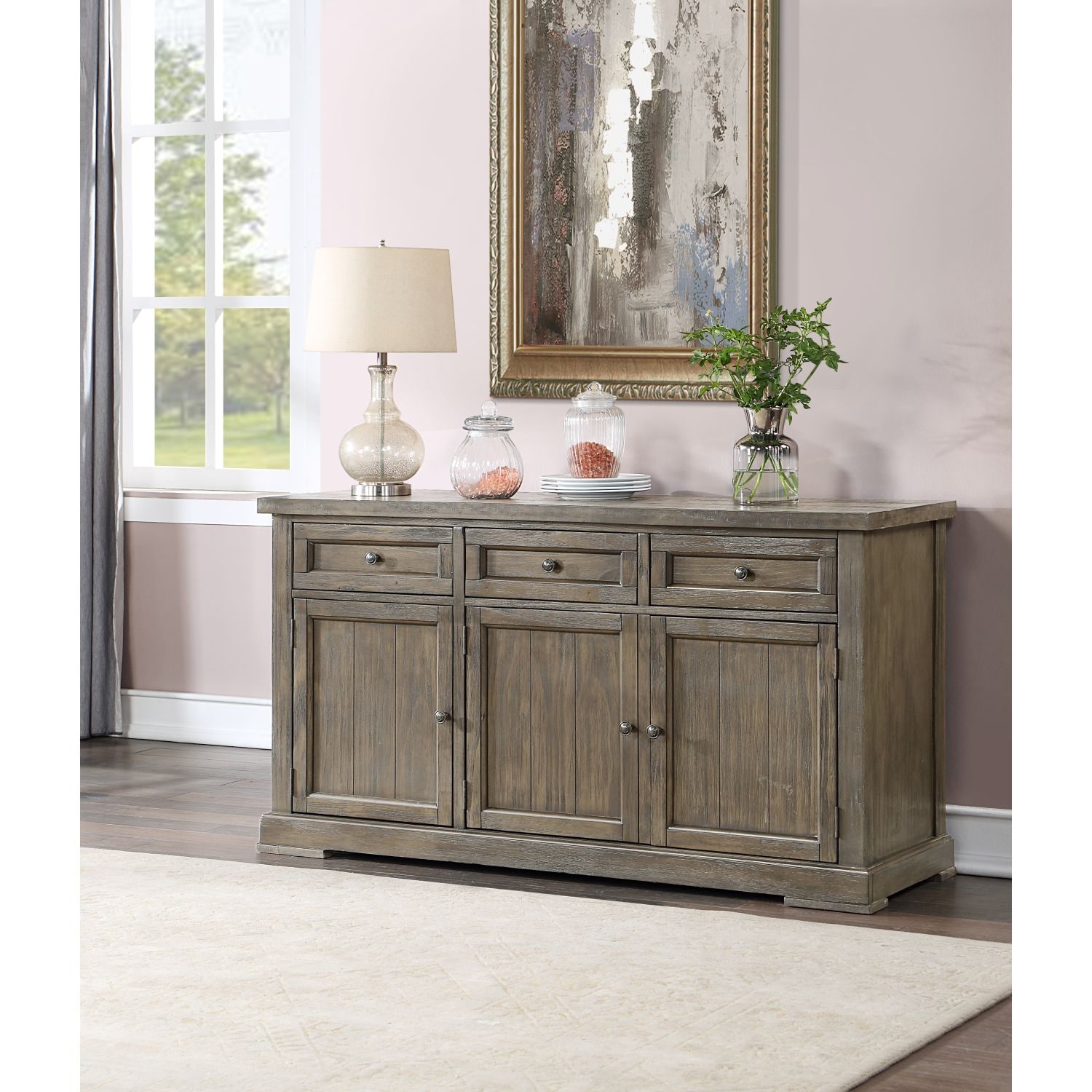 JASMODER DN00953 Modern Gray Linen Accent Chair