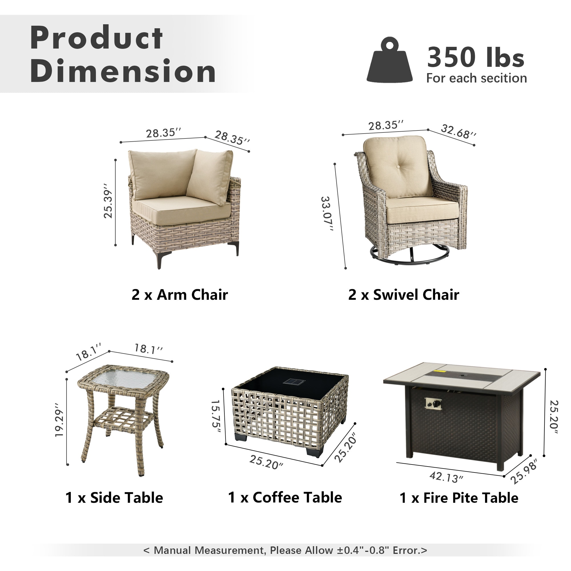 ALTRIGUS 6L-CFP03-YZSKT607-AL Patio-Conversation-Sets - View #3