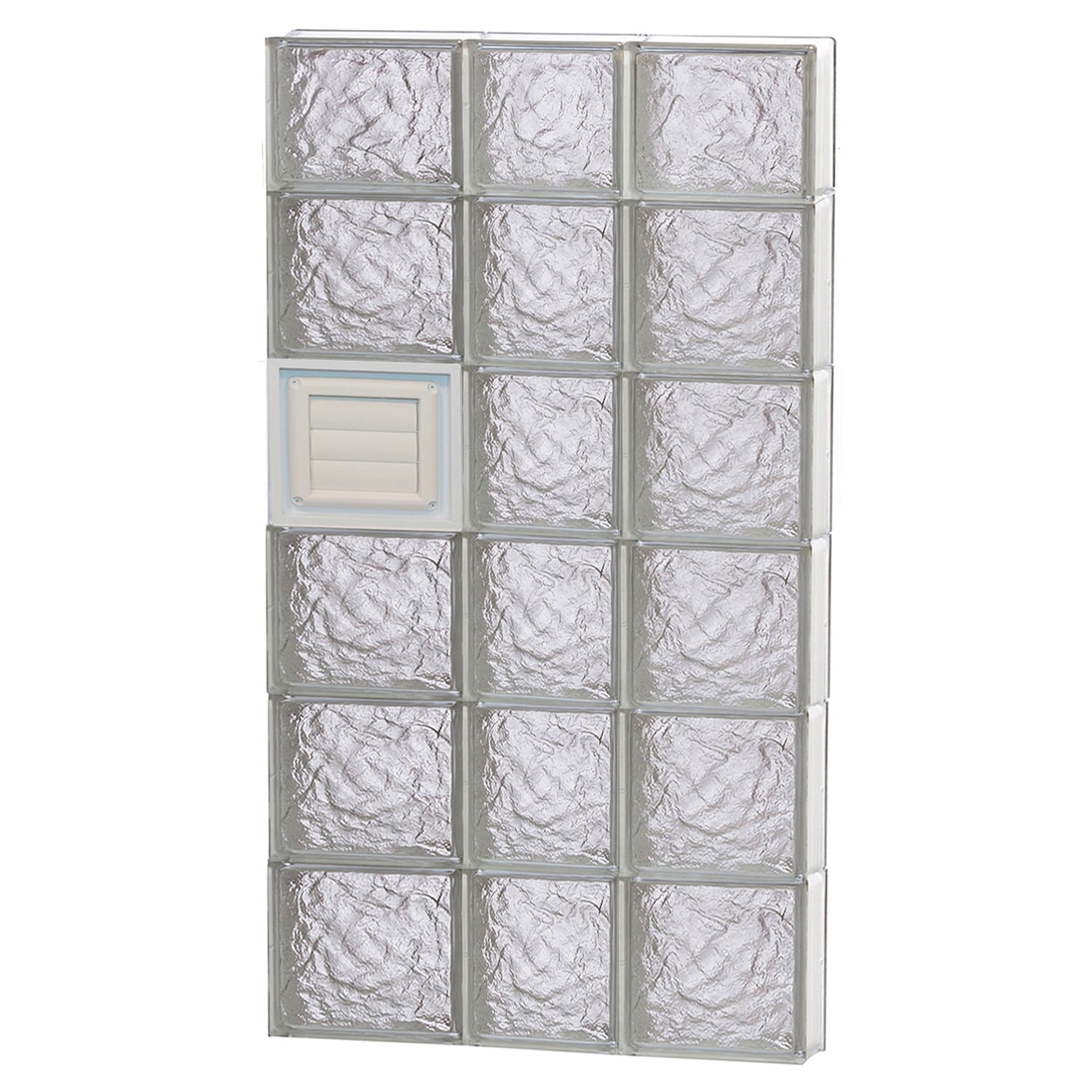 REDI2SET D2246IS Ice Glass 21-1/4-in x 44-1/2-in Frameless Replacement Dryer vent Glass Block Window