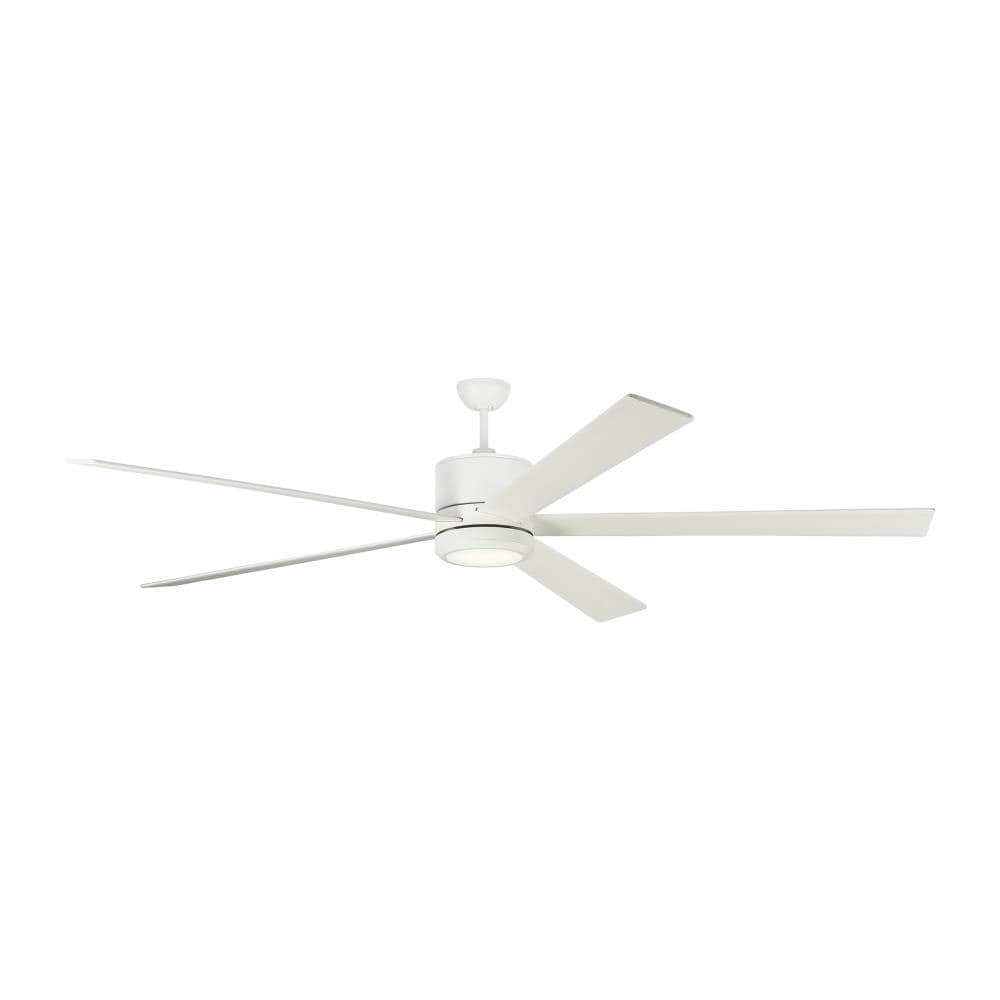 Monte Carlo 5VMR84RZWD Vision 84-in Matte White Integrated LED Indoor Ceiling Fan with Light (5-Blade)
