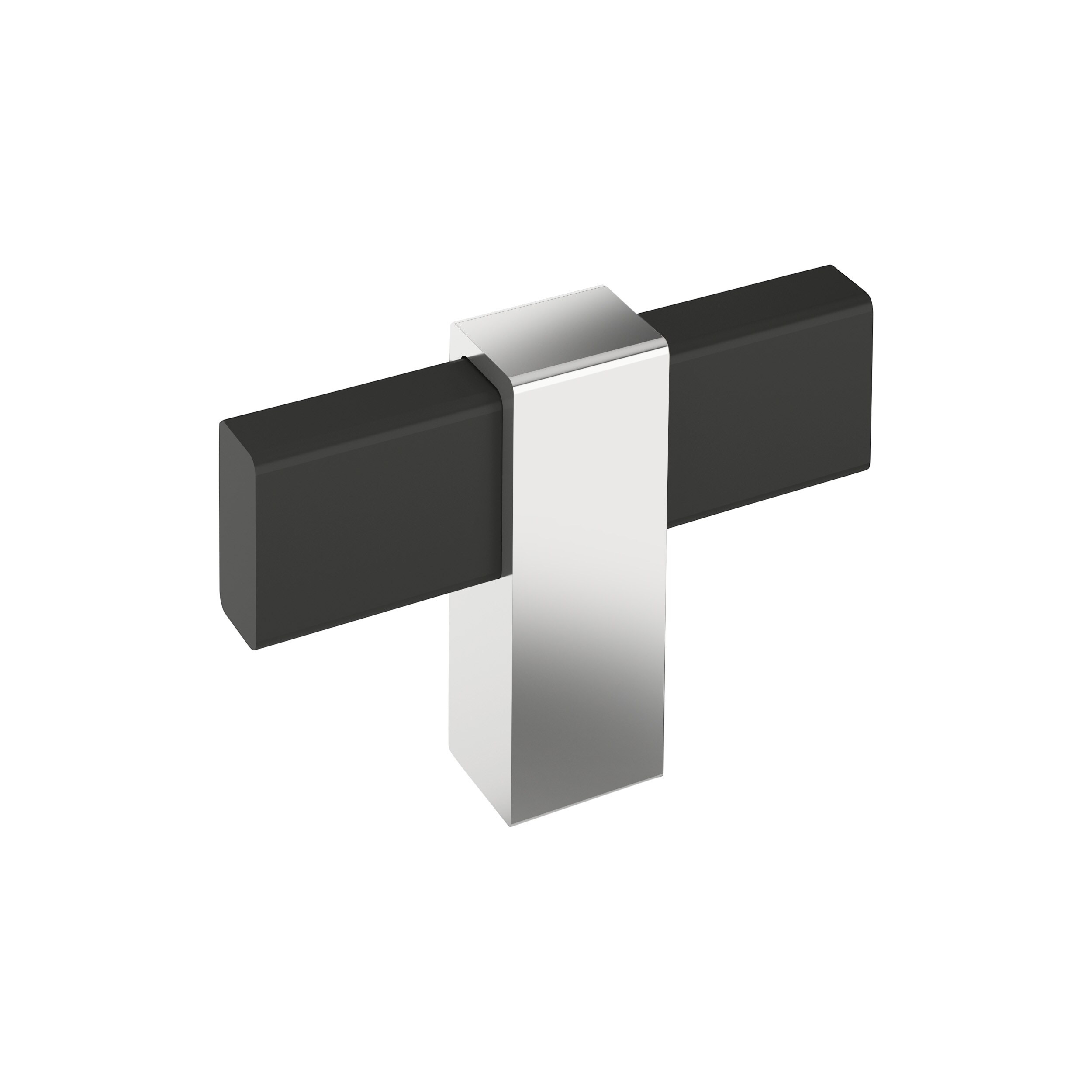 Amerock BP36720MB26 Mulino 2-3/8-in Matte Black/Polished Chrome Bar Contemporary Cabinet Knob