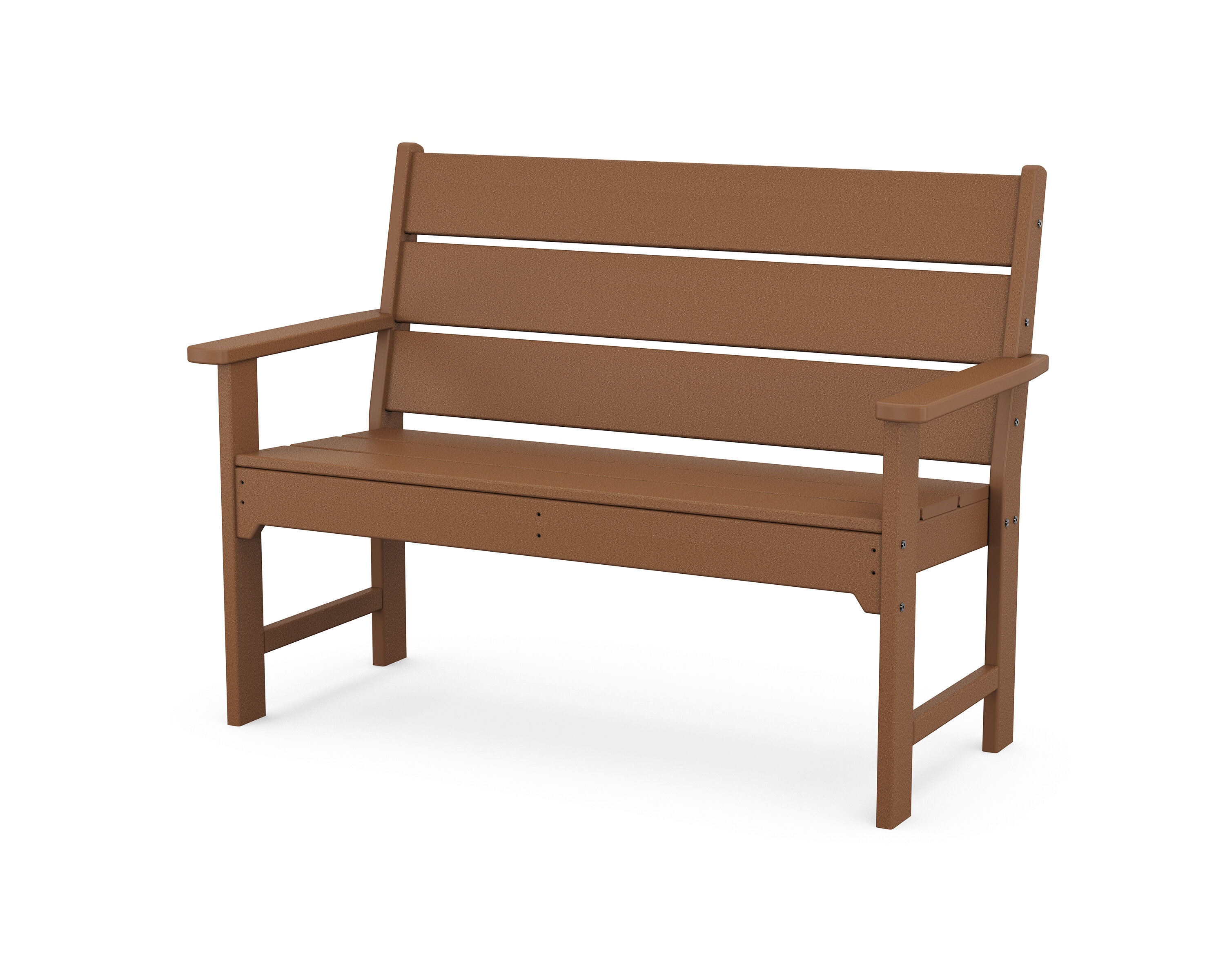 POLYWOOD MNB481TE Lakeside 48.5-in W x 35.18-in H Teak Plastic Garden Bench