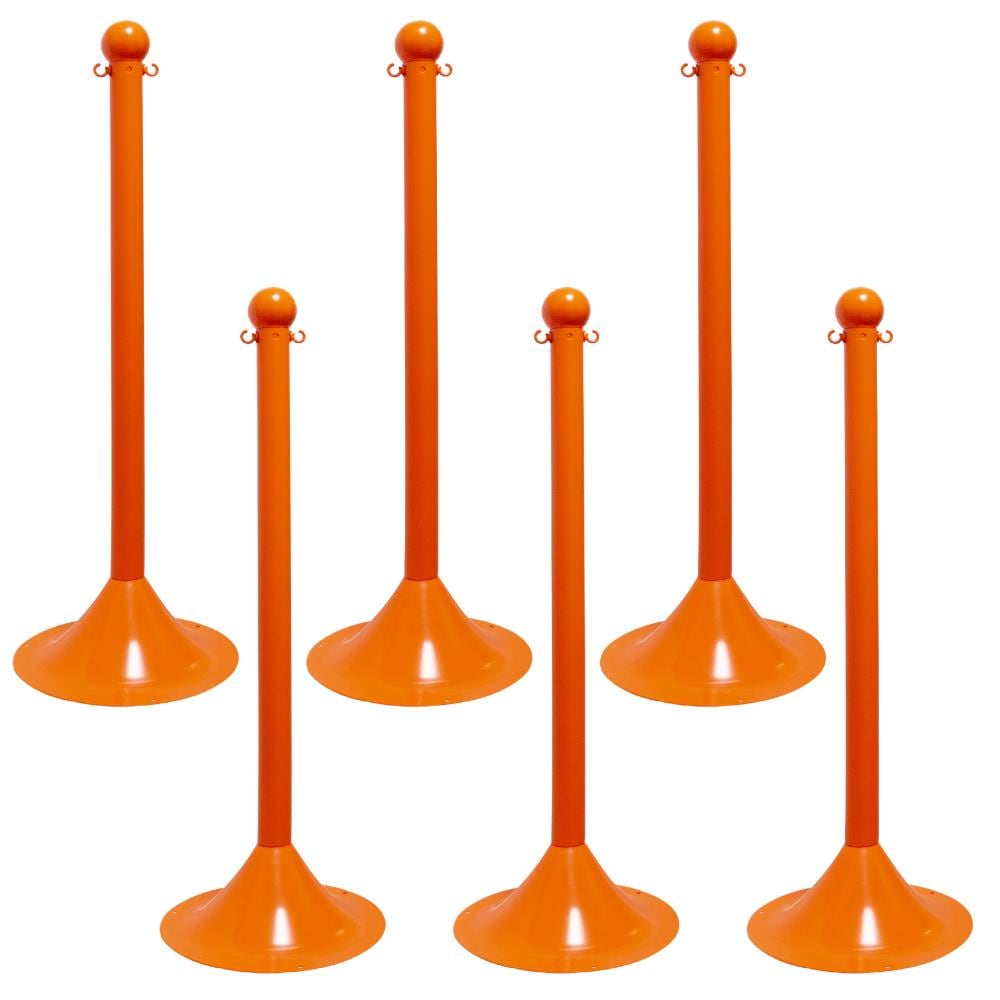 Mr. Chain 91512-6 Safety Orange Light Duty Stanchion (6-pack)