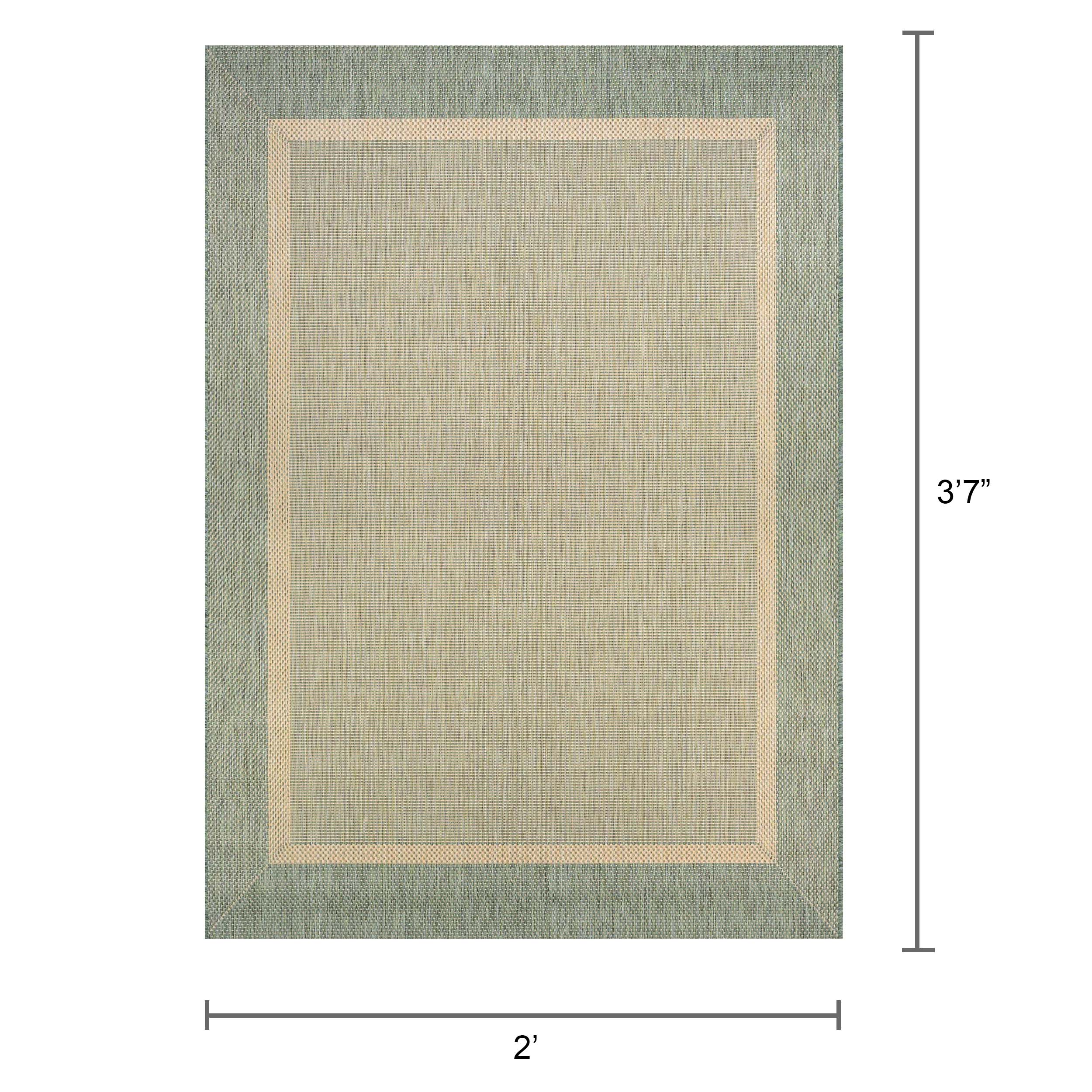 Recife Green Synthetic Flat Woven Rectangular Area Rug