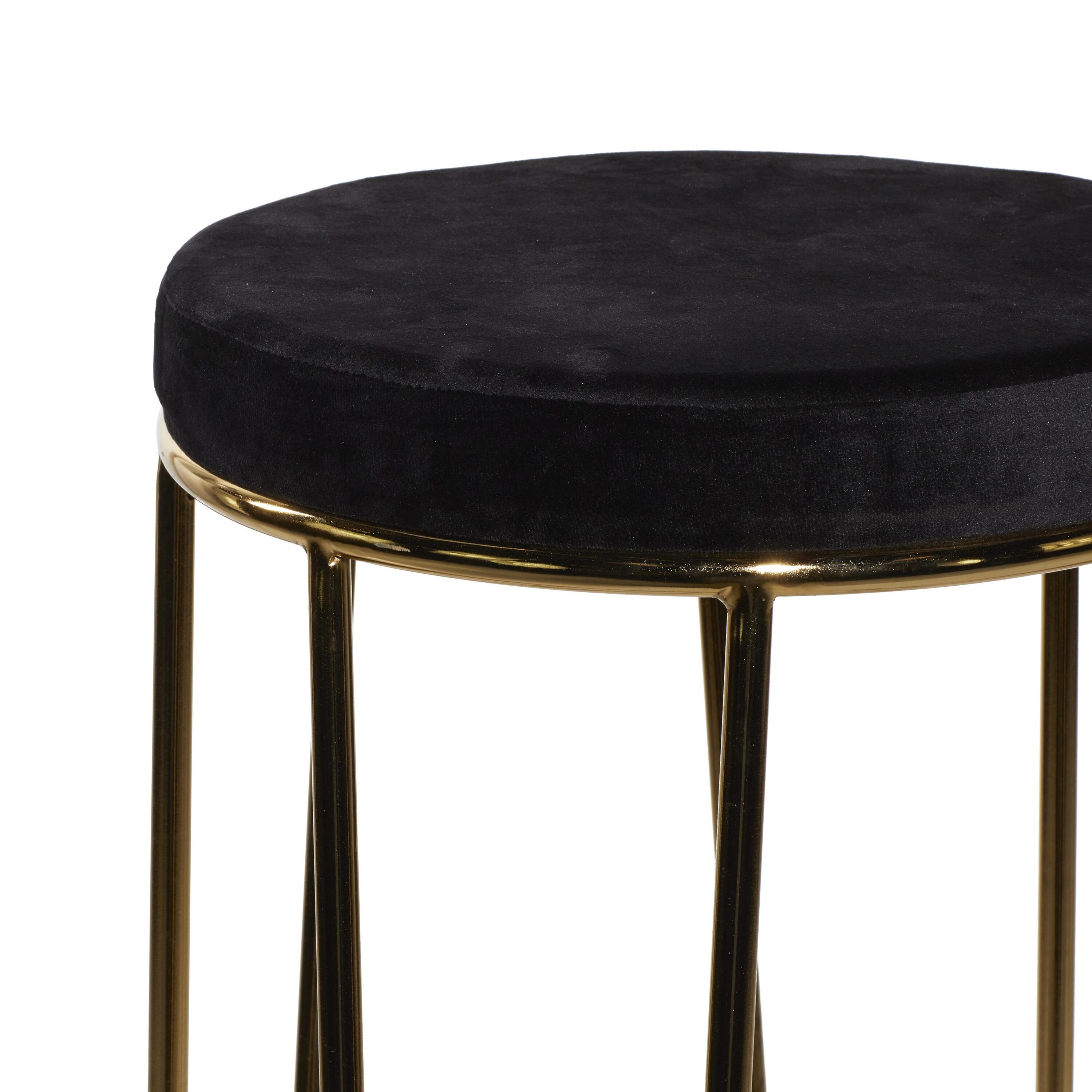 Sleek 31" Black Upholstered Metal Bar Stool