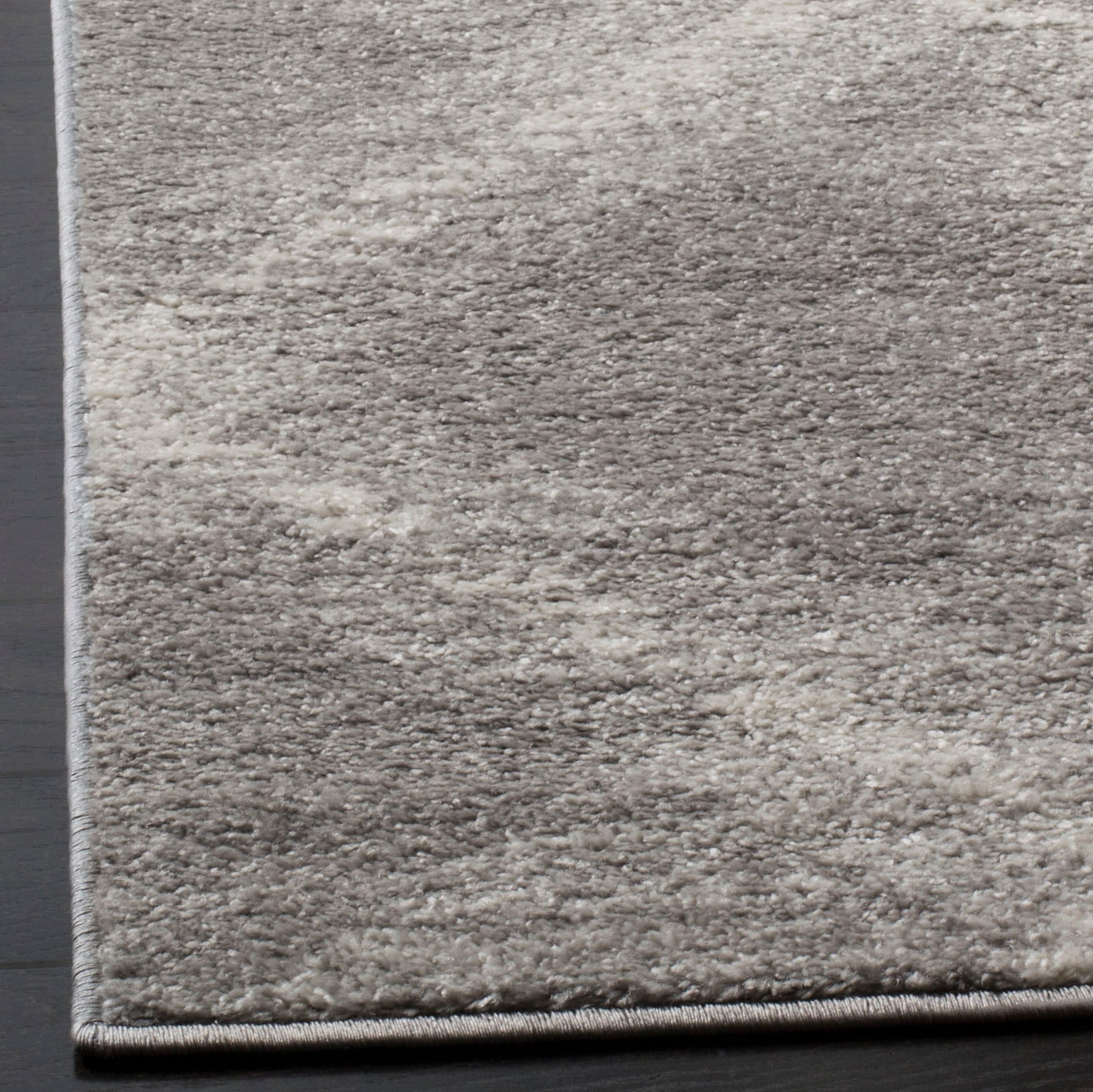 Gray Abstract Washable Reversible Synthetic Area Rug 9' x 12'