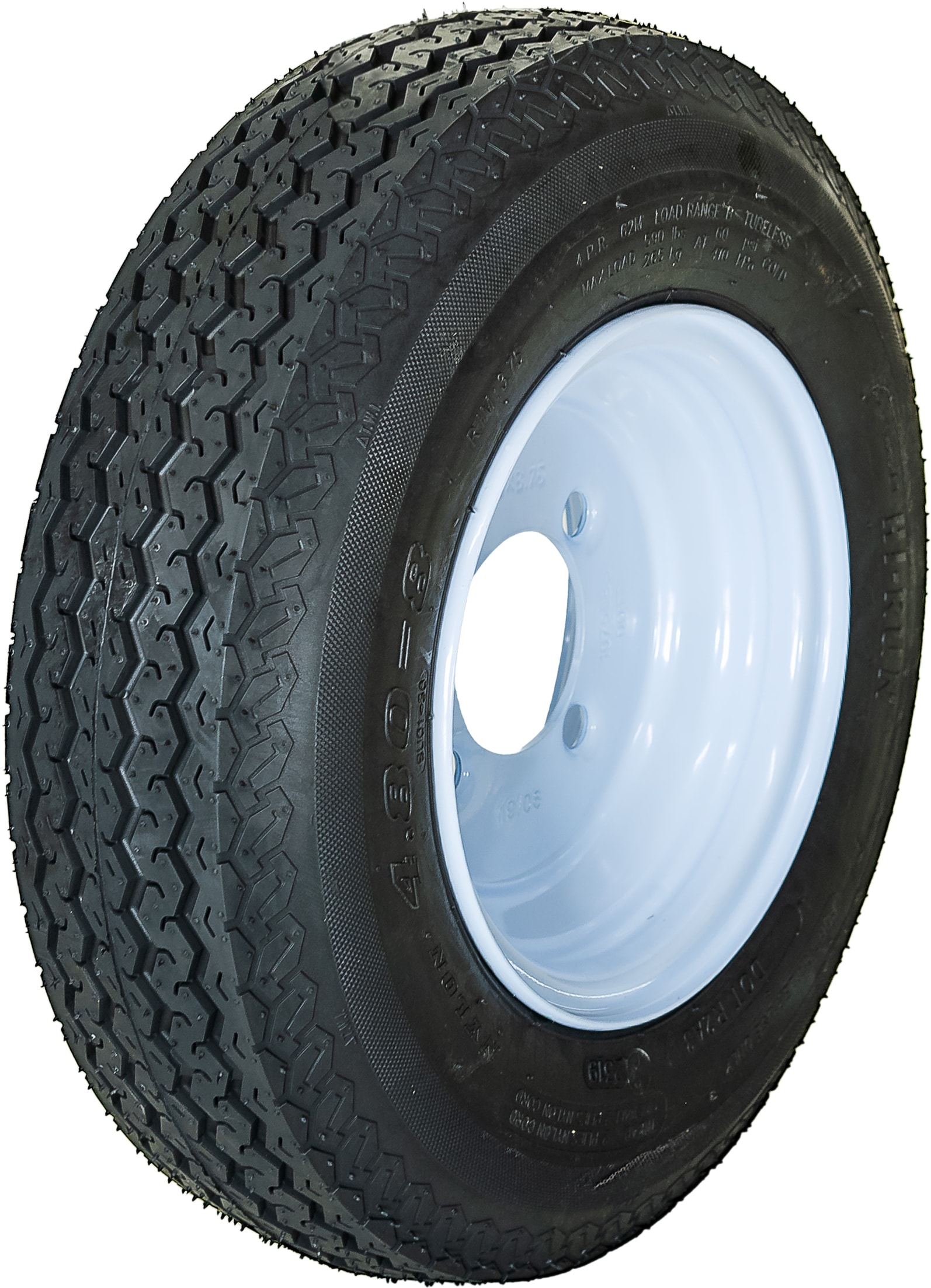 Hi-Run ASB1050 4.80-8 4-4 Bolt Pattern 16.1-in Grooved Trailer Tire