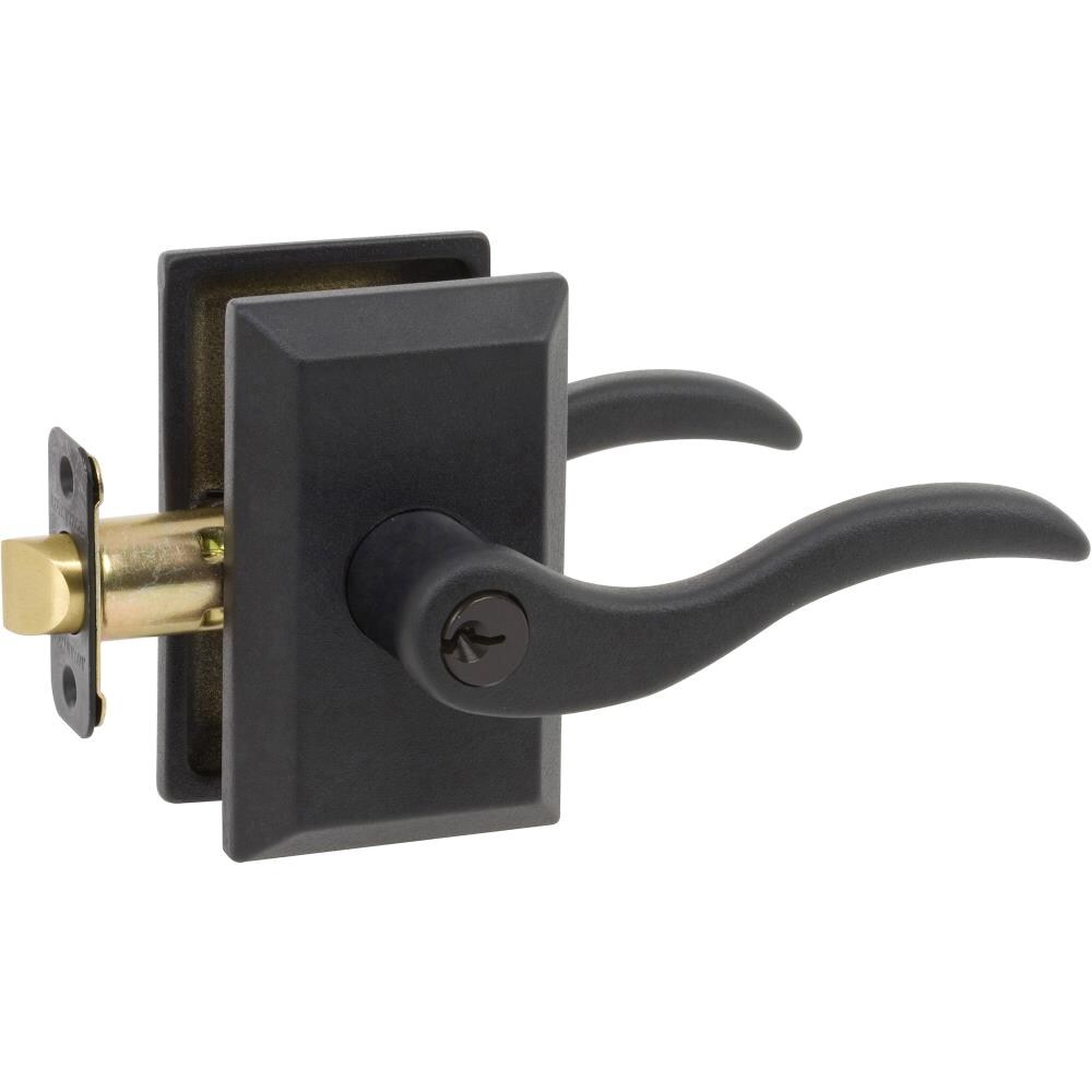 Delaney Hardware 691709SR Sandcast Sandcast Aged Black Right-handed Exterior Keyed entry Door Handle