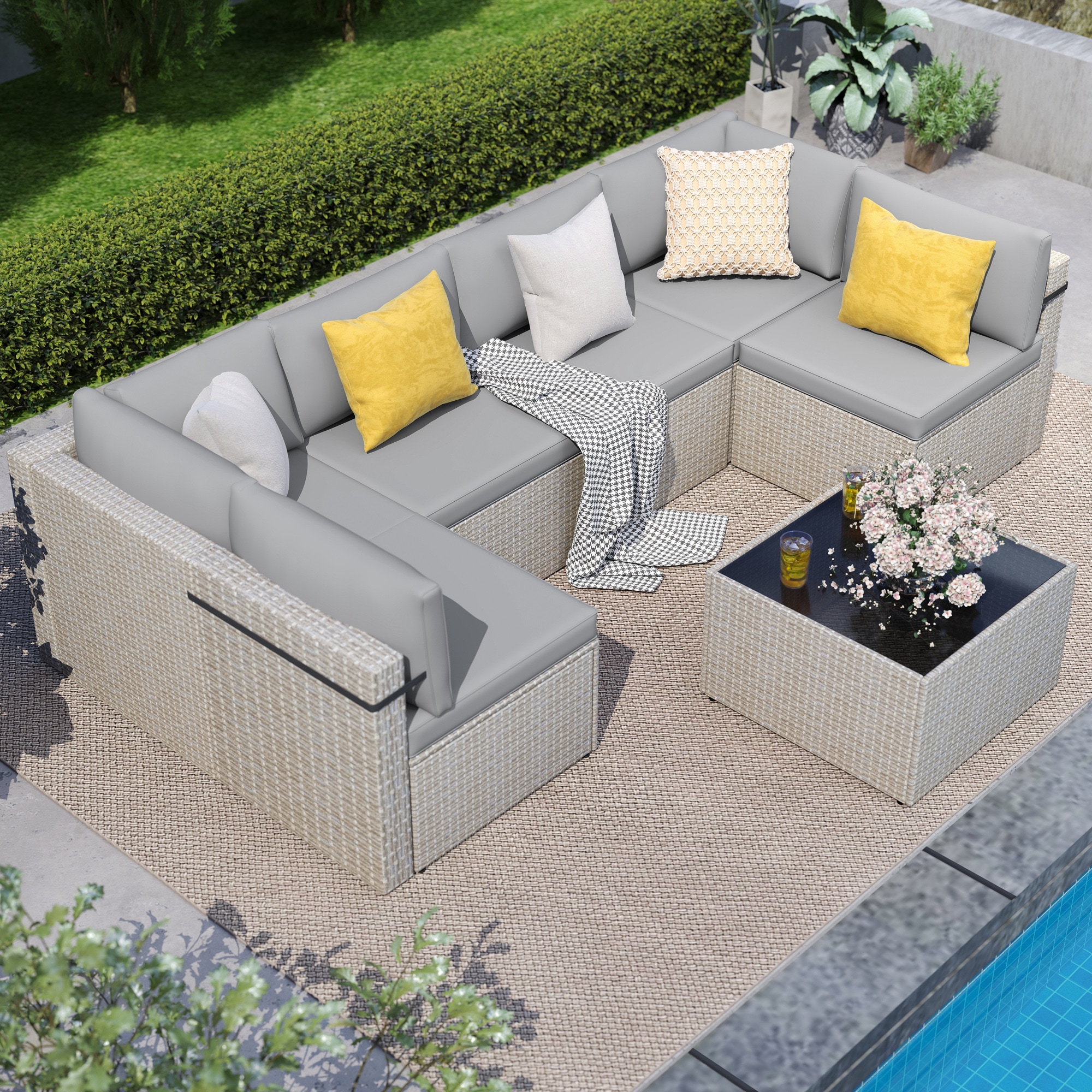 PamaPic TB-SF-7JT-UG-WL1 Patio-Conversation-Sets - View #3