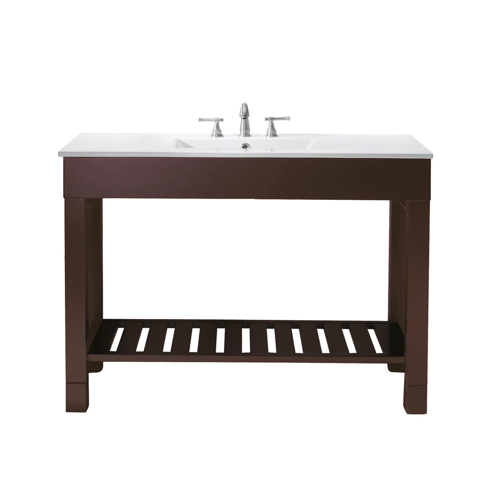 White Ceramic 49" Vanity Top with Integrated Basin