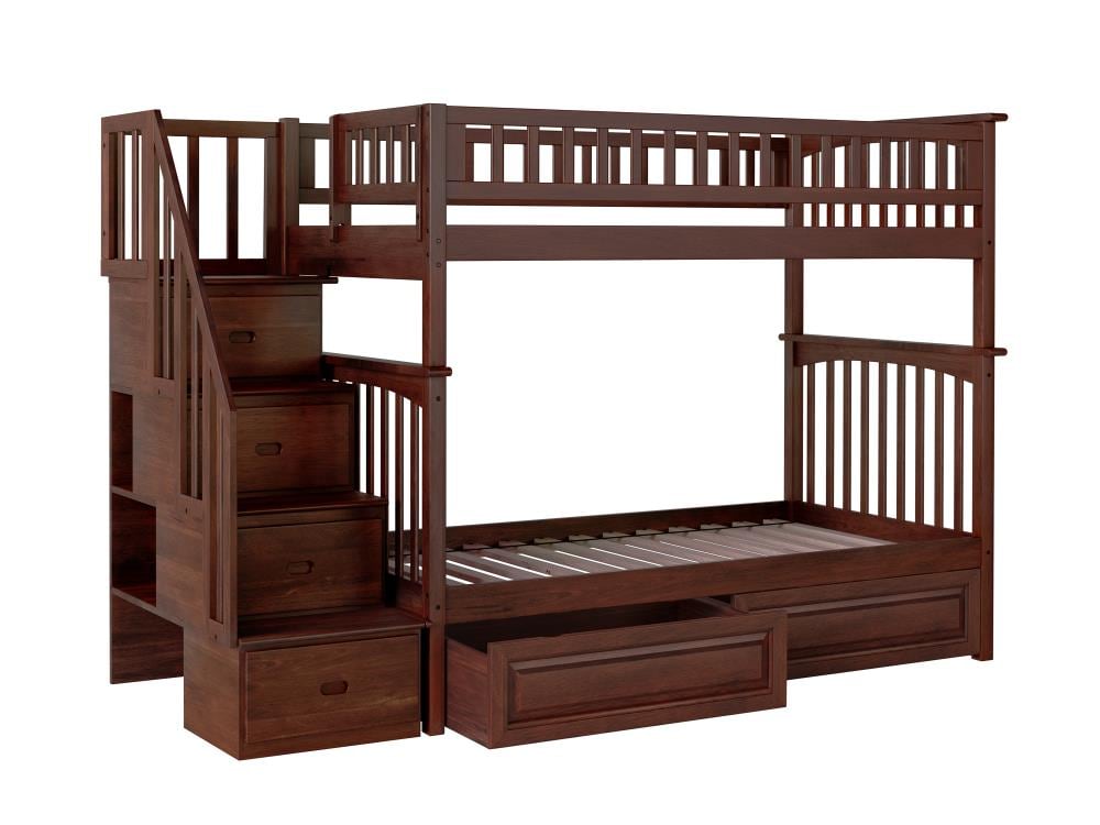 Atlantic Furniture Columbia Staircase, Twin Bunk Beds With Drawers
