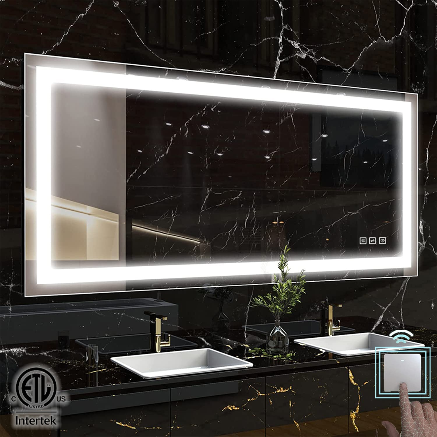 Style Selections Clear 12-in x 12-in Mirrored Glass Glue Down Wall