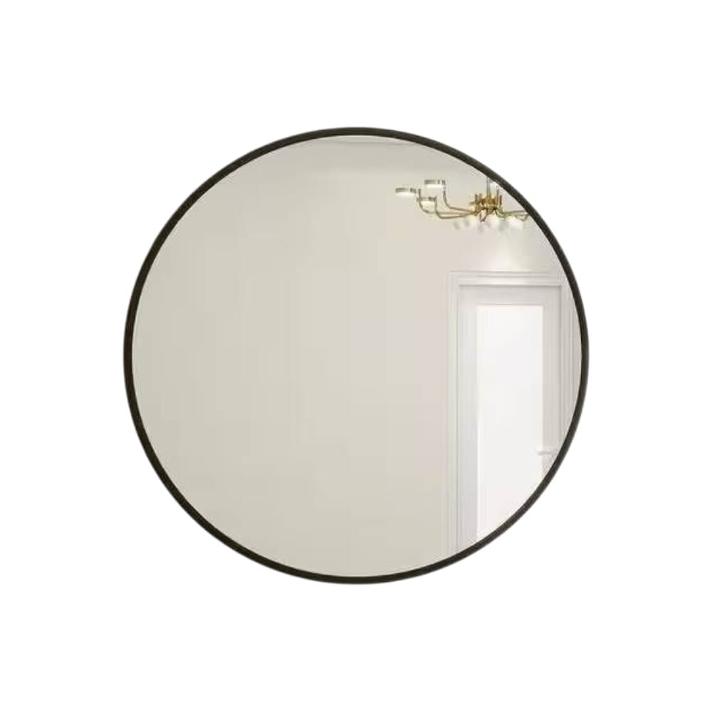 Slickblue Modern Bathroom Round Wall Mirror with Black/Gold Frame and HD Reflection for Bathroom Vanity or Entryway - Available in Different Colors and Sizes