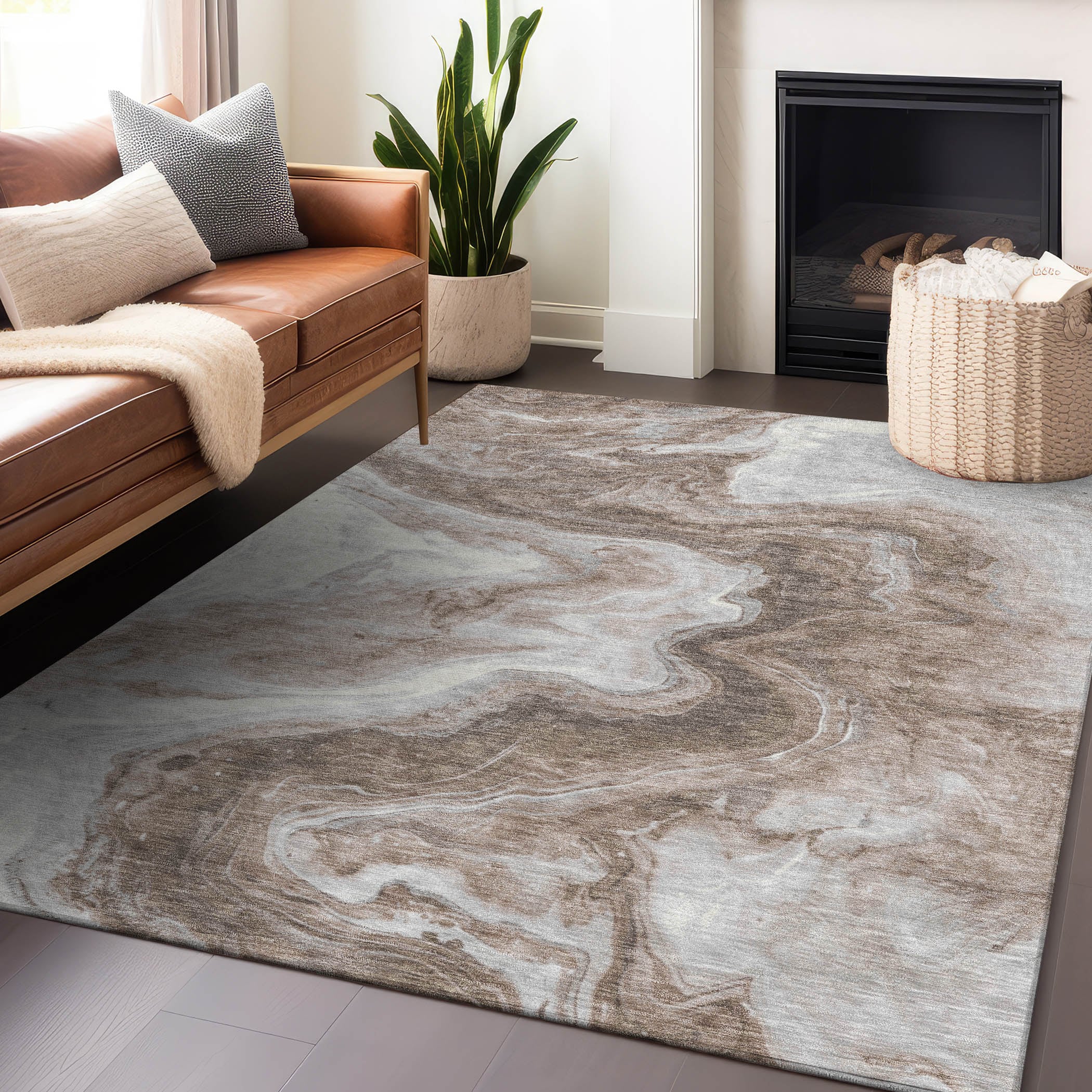 Addison Rugs ACN1706TP10X14 Chantille ACN1706TP 10 x 14 (ft) Loomed Polyester Taupe Rectangular Indoor/Outdoor Machine washable Area rug
