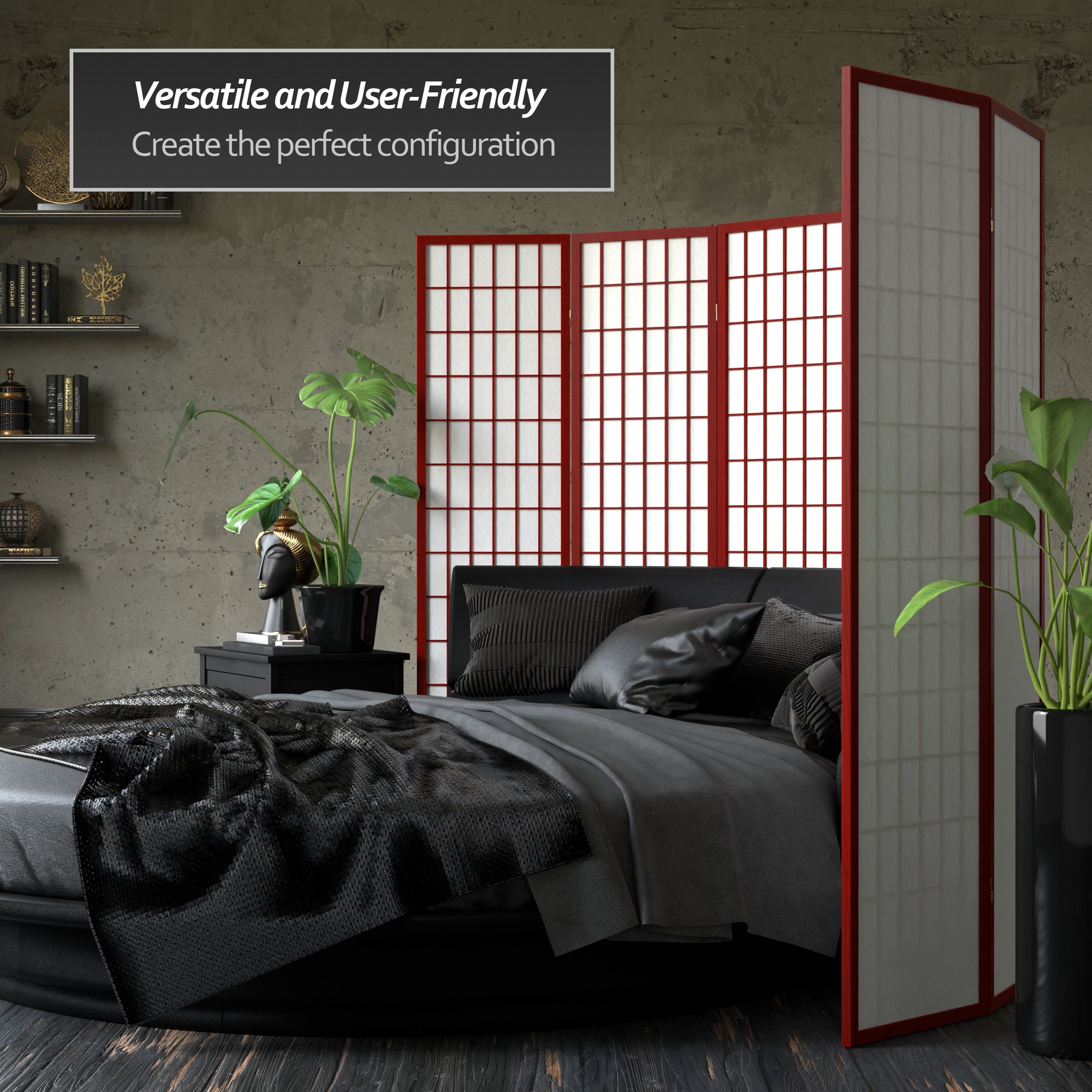 Oriental Furniture SSCWP-4P-RWD Indoor-Privacy-Screens - View #7