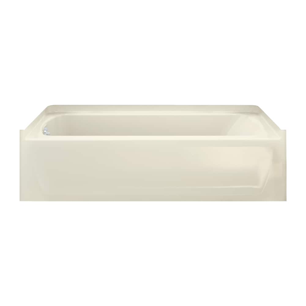 Sterling 71171112-96 Ensemble 30-in x 60-in Biscuit Polyresin and Fiberglass Alcove Soaking Bathtub (Left Drain)