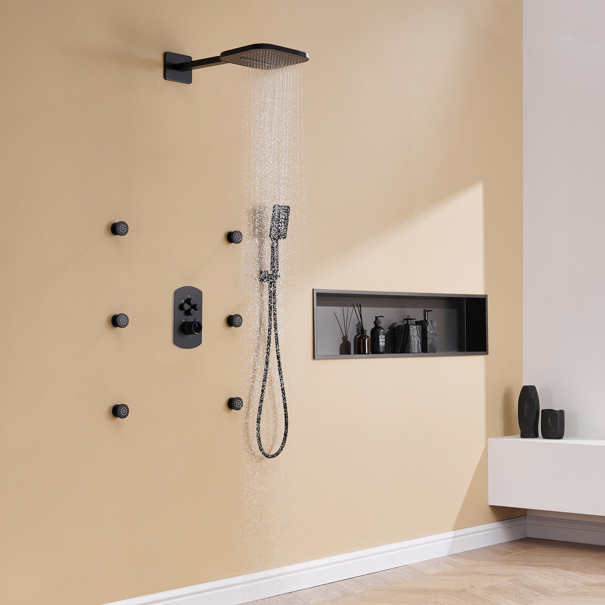 Mondawe MO-DTB5091MB Showerhead-Bar-Panels - View #2
