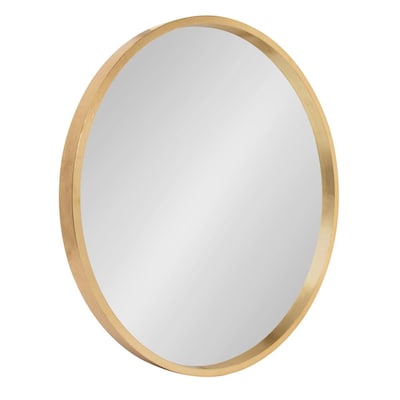 W Round Gold Framed Wall Mirror, 50 Inch Round Wall Mirror