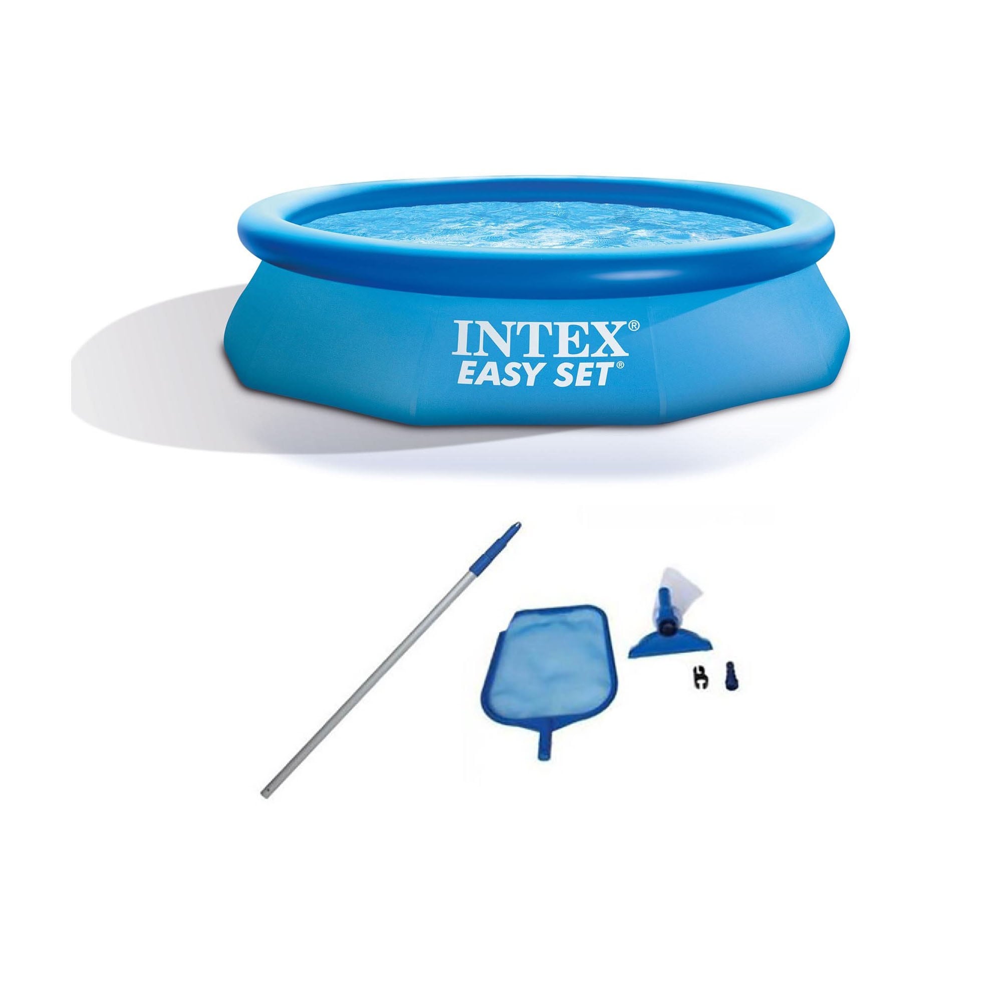 Intex 176524 28121EH + 28002E 120-in L x 120-in W Blue Round Kiddie Pool