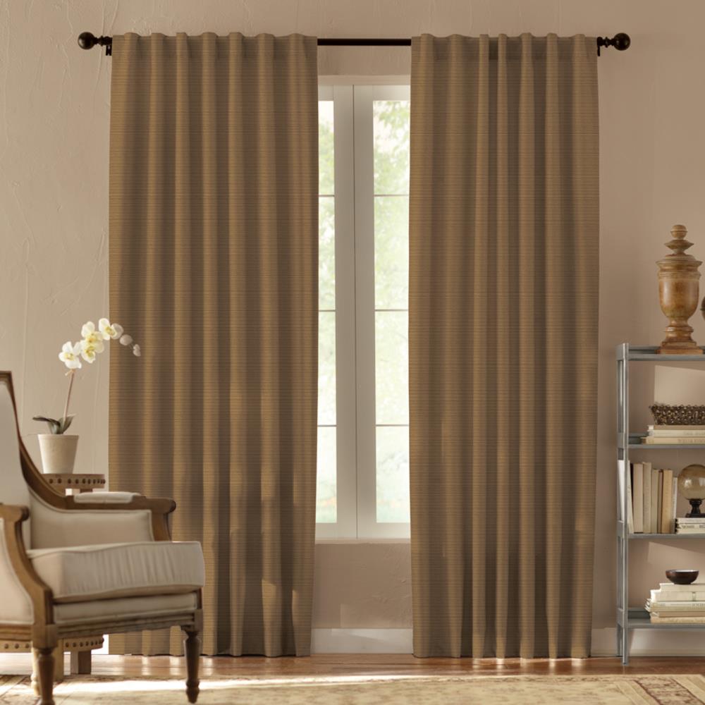 Springmaid 1638103 84-in Camel Light Filtering Standard Lined Back Tab Single Curtain Panel