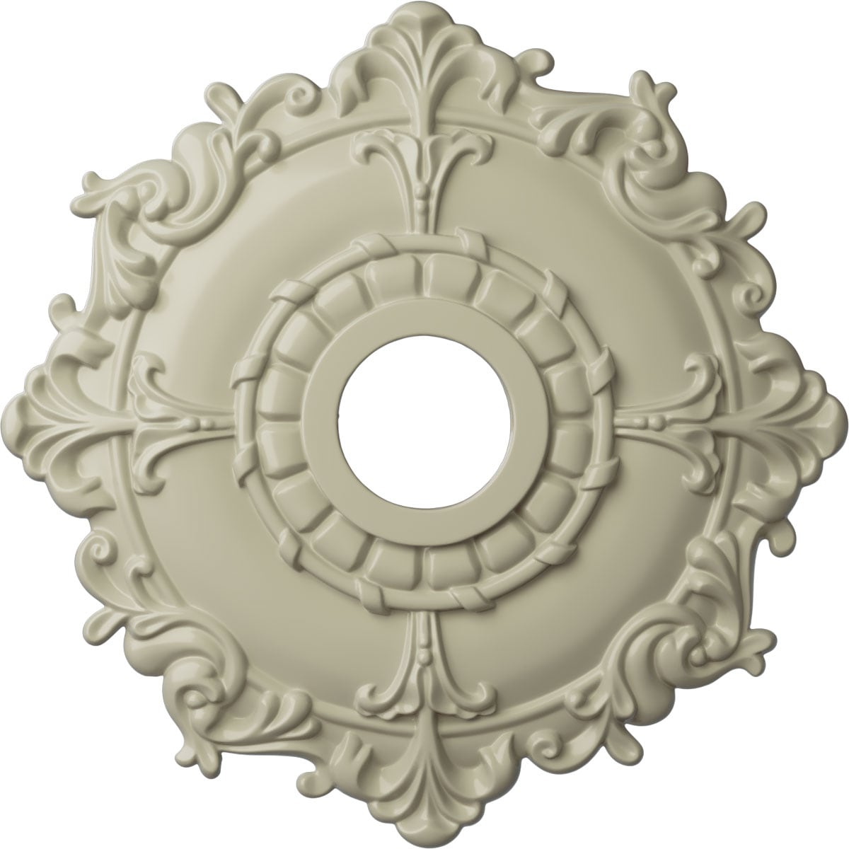 Ekena Millwork CM18RLCYF Riley 18-in W x 18-in L Painted Clear Yellow Polyurethane Whole Ceiling Medallion