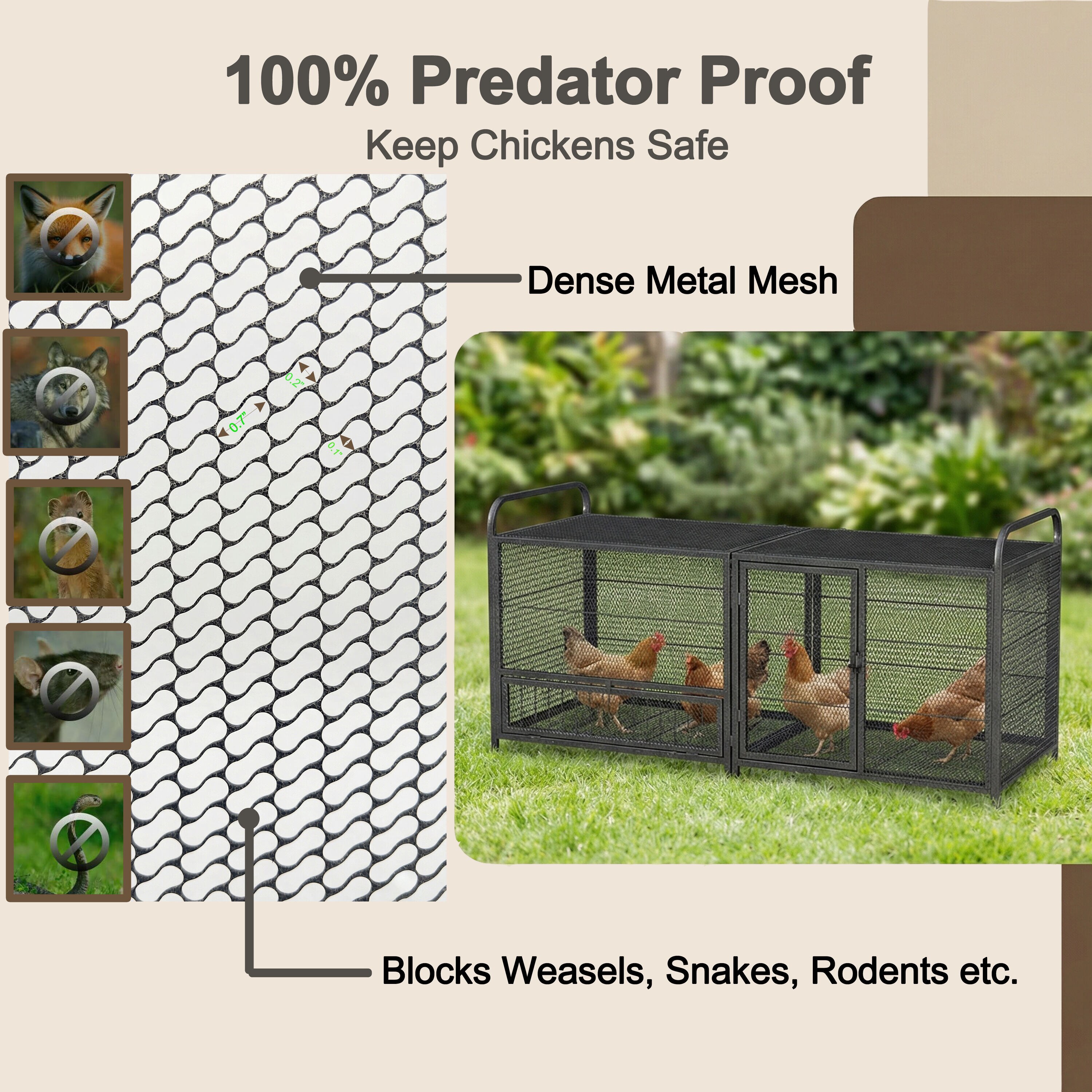 Kahomvis PET2-QPPH-01 Chicken-Coops-Rabbit-Hutches - View #6