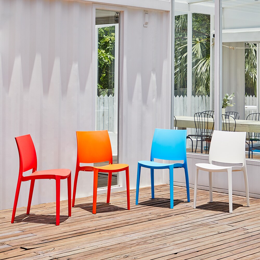 Sensilla Elegant White Stackable Indoor/Outdoor Dining Chair