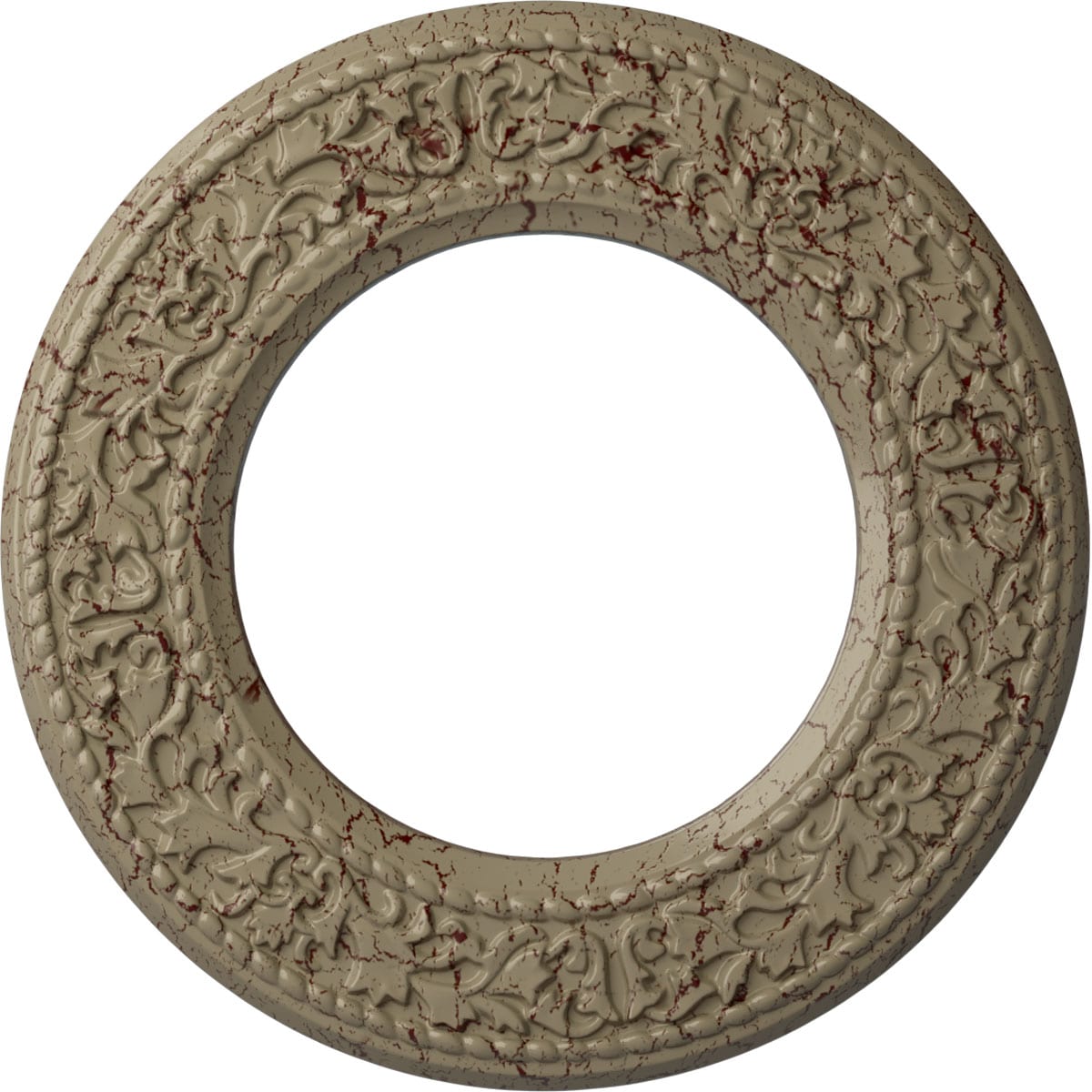 Ekena Millwork CM13BLGDC Blackthorn 13.375-in W x 13.375-in L Painted Gobi Desert Crackle Polyurethane Whole Ceiling Medallion