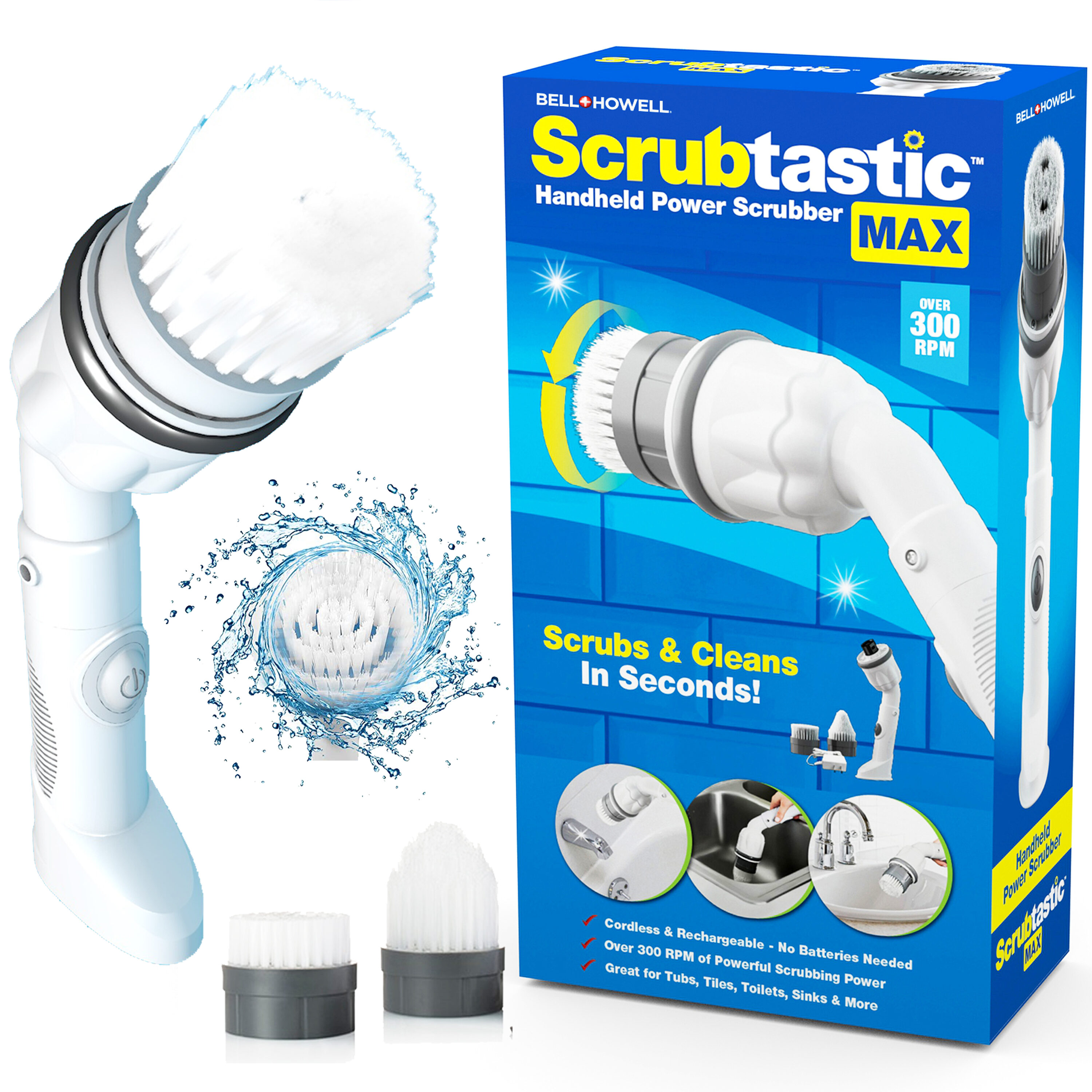 BELL + HOWELL Scrubtastic Max Spin Handheld Power Scrubber