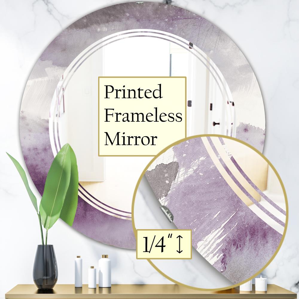 Designart 24-in W x 24-in H Round Purple Polished Frameless Wall Mirror ...