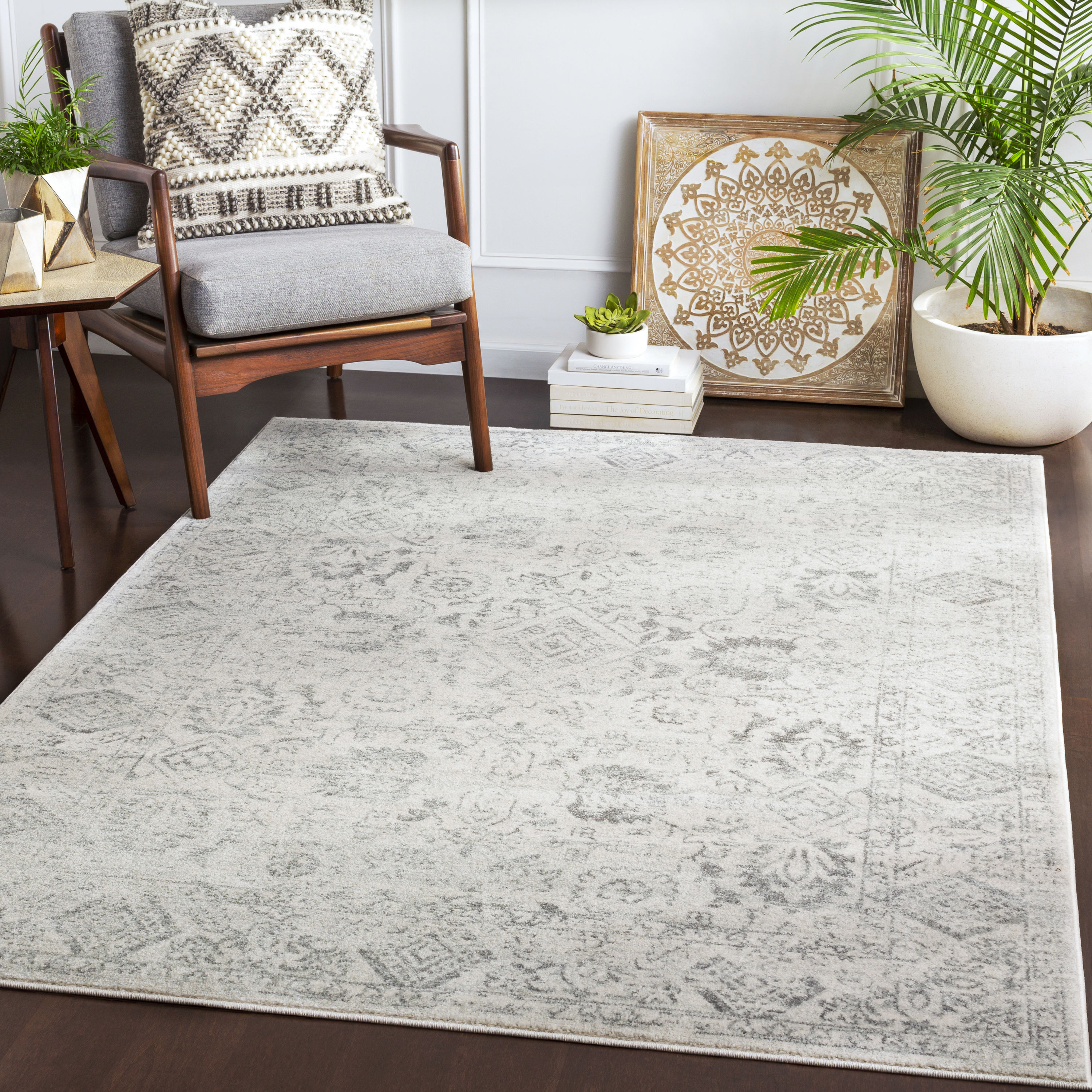 Surya HAP1091-710103 Harput 8 X 10 (ft) Charcoal Indoor Medallion Oriental Area Rug