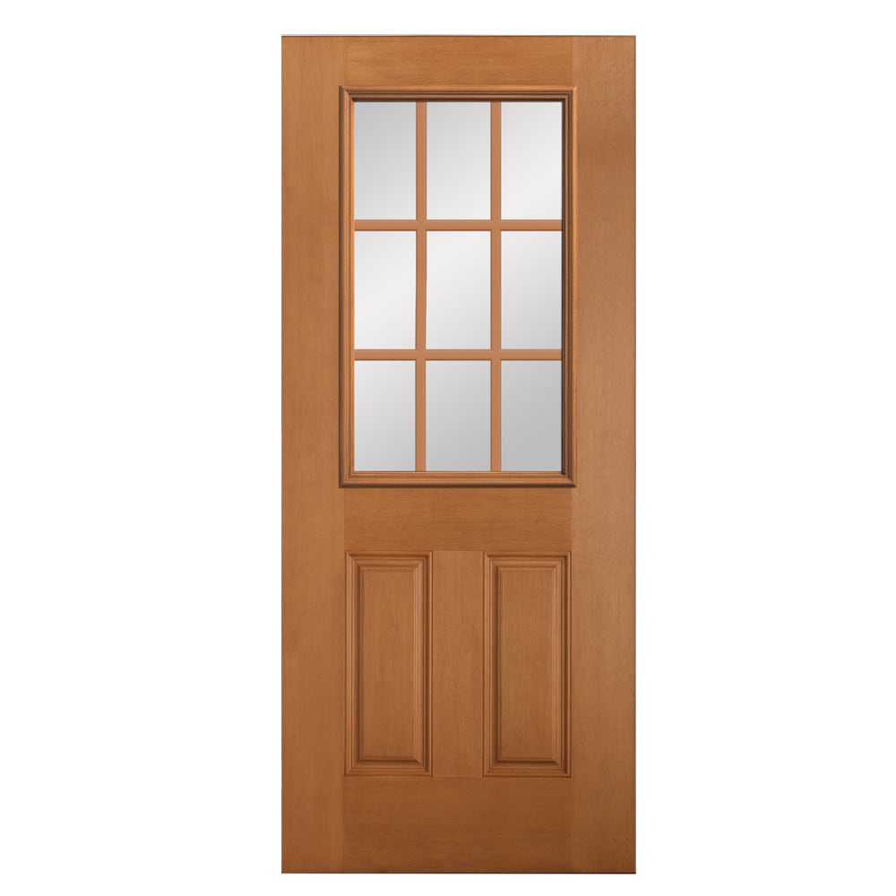 RELIABILT 10905 36-in x 80-in Wood Half Lite Clear Unfinished Front Door Solid Hardwood Core
